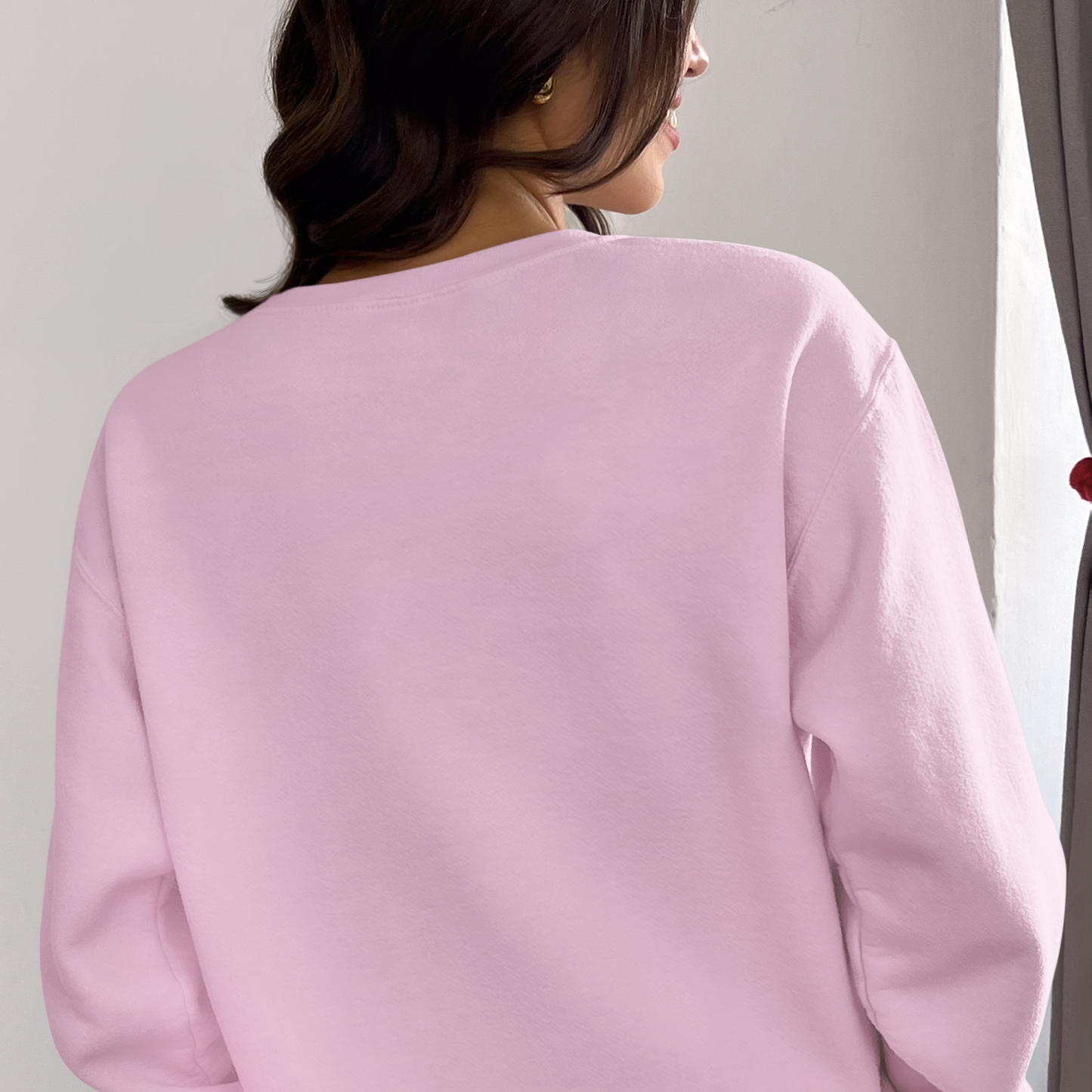 Smiley Baby Pink Woman Regular Typographic Printed Sweatshirt