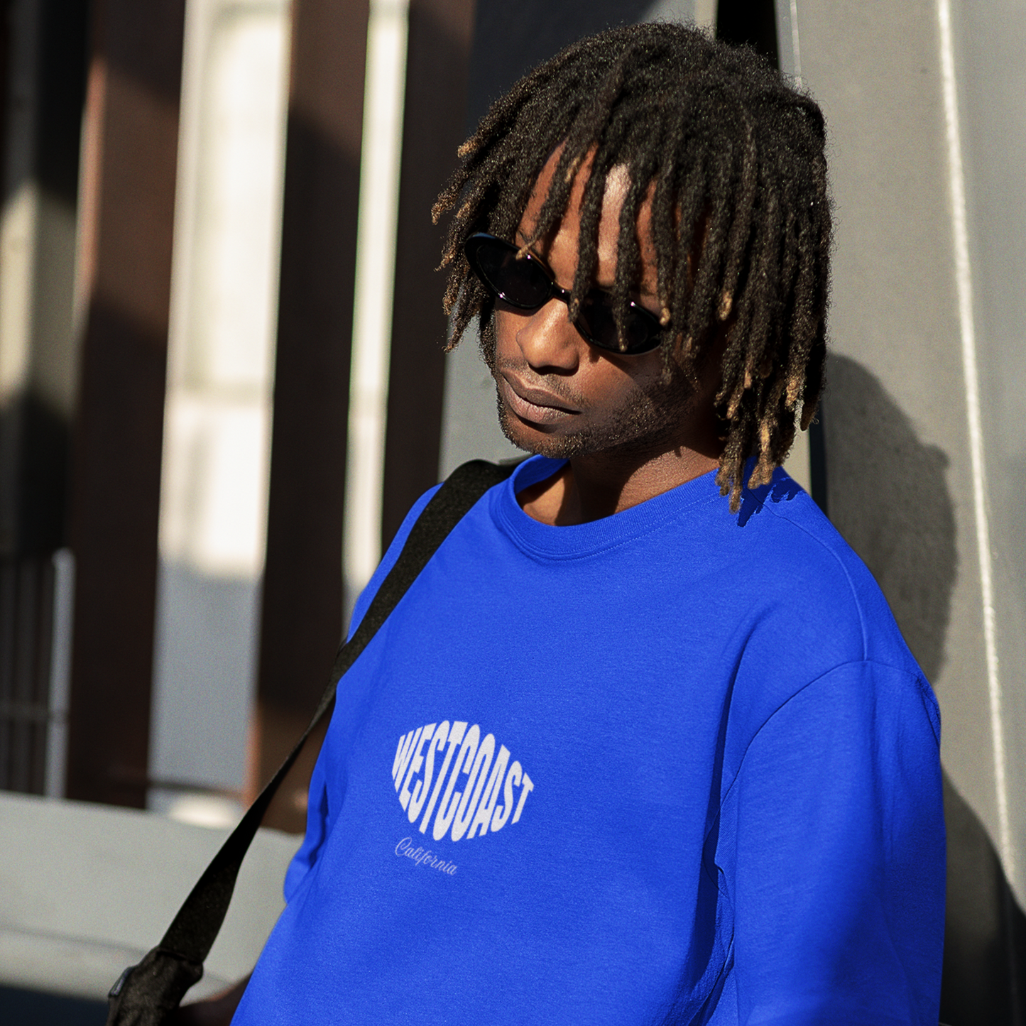Westcoast Premium Royal Blue Oversized Typography Back Printed T-shirt