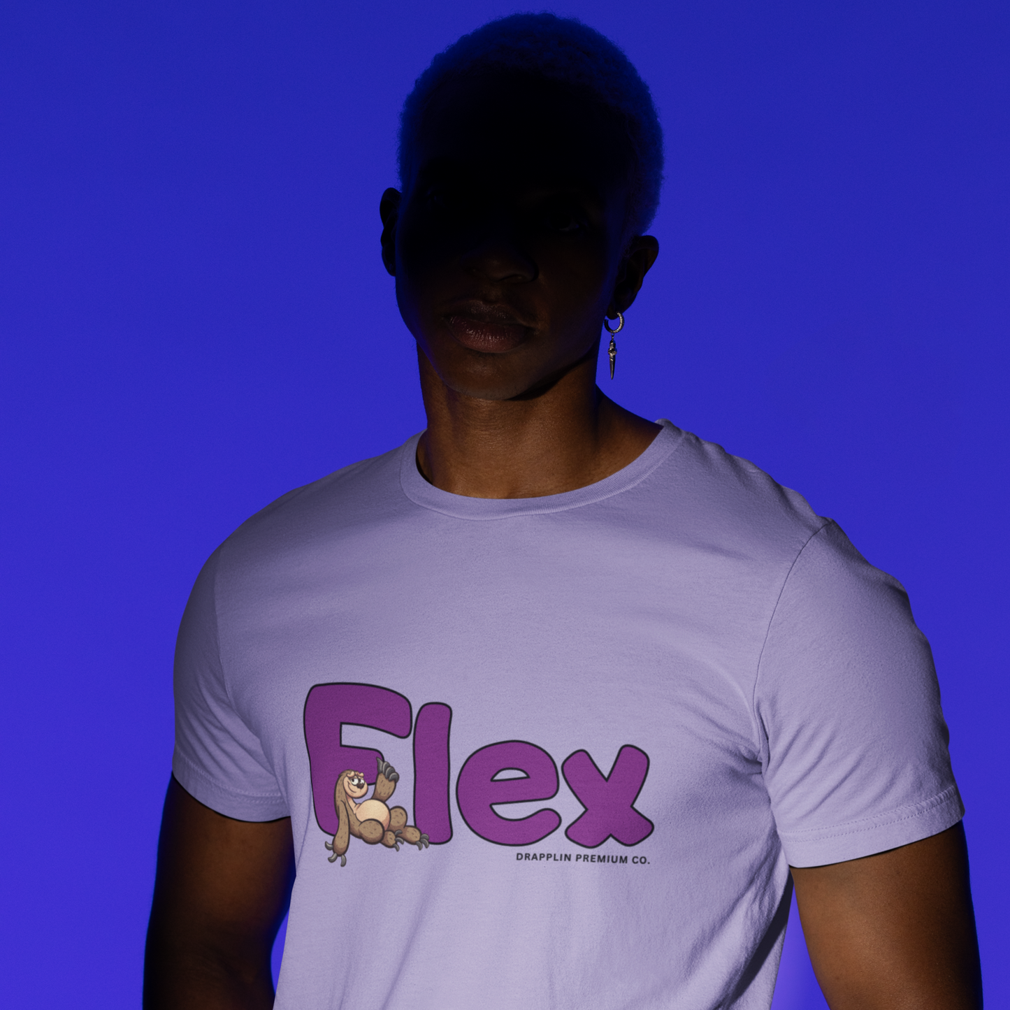 Flex Lavender Crew Neck Graphic Printed T-shirt