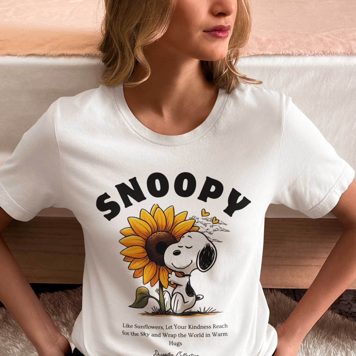 Snoopy White Woman Regular Fit Printed T-shirt