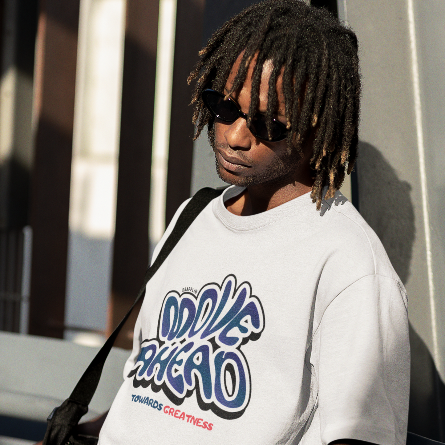 Move Premium White Oversized Typography Printed T-shirt