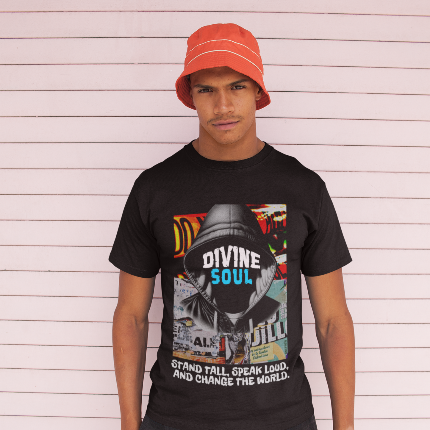 Divine Soul Black Crew Neck Graphic Printed T-shirt