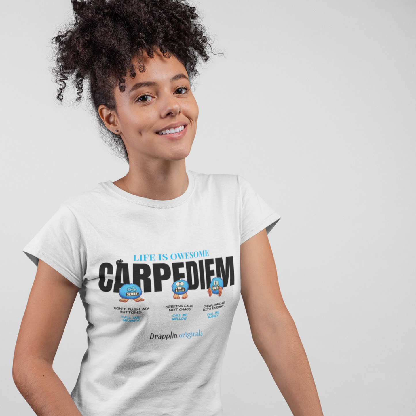 Carpediem White Woman Regular Fit Printed T-shirt