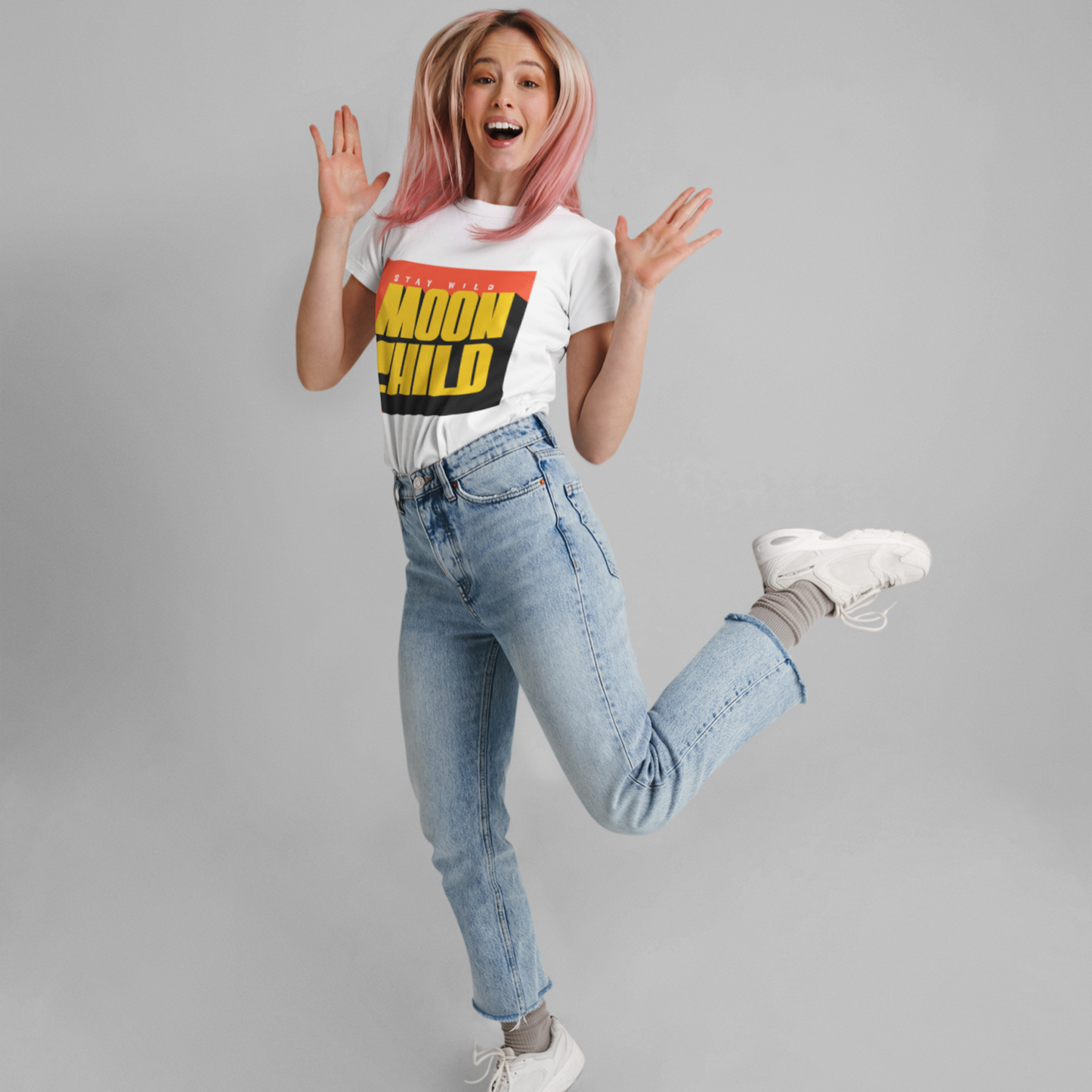 Moonchild Woman White Relaxed Fit Printed T-shirt