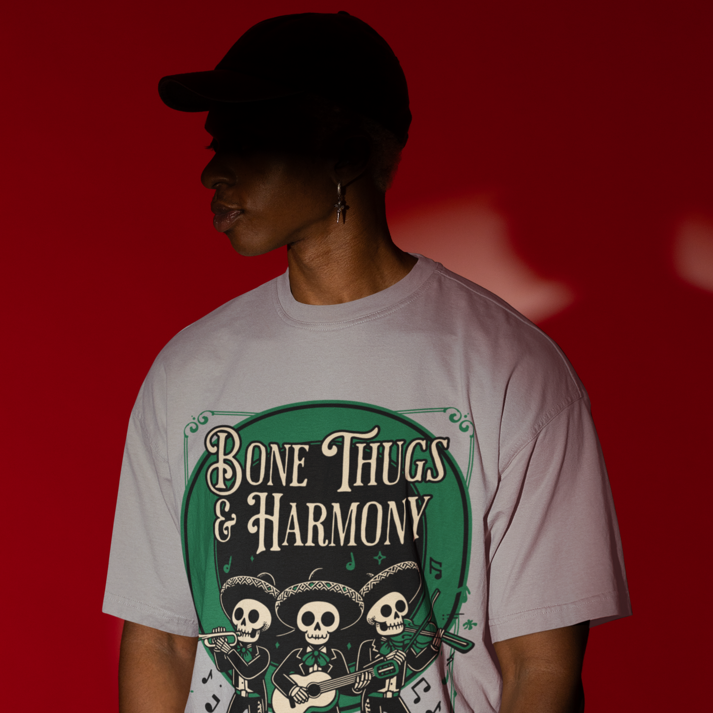 Thugs Premium Black Oversized Printed T-shirt