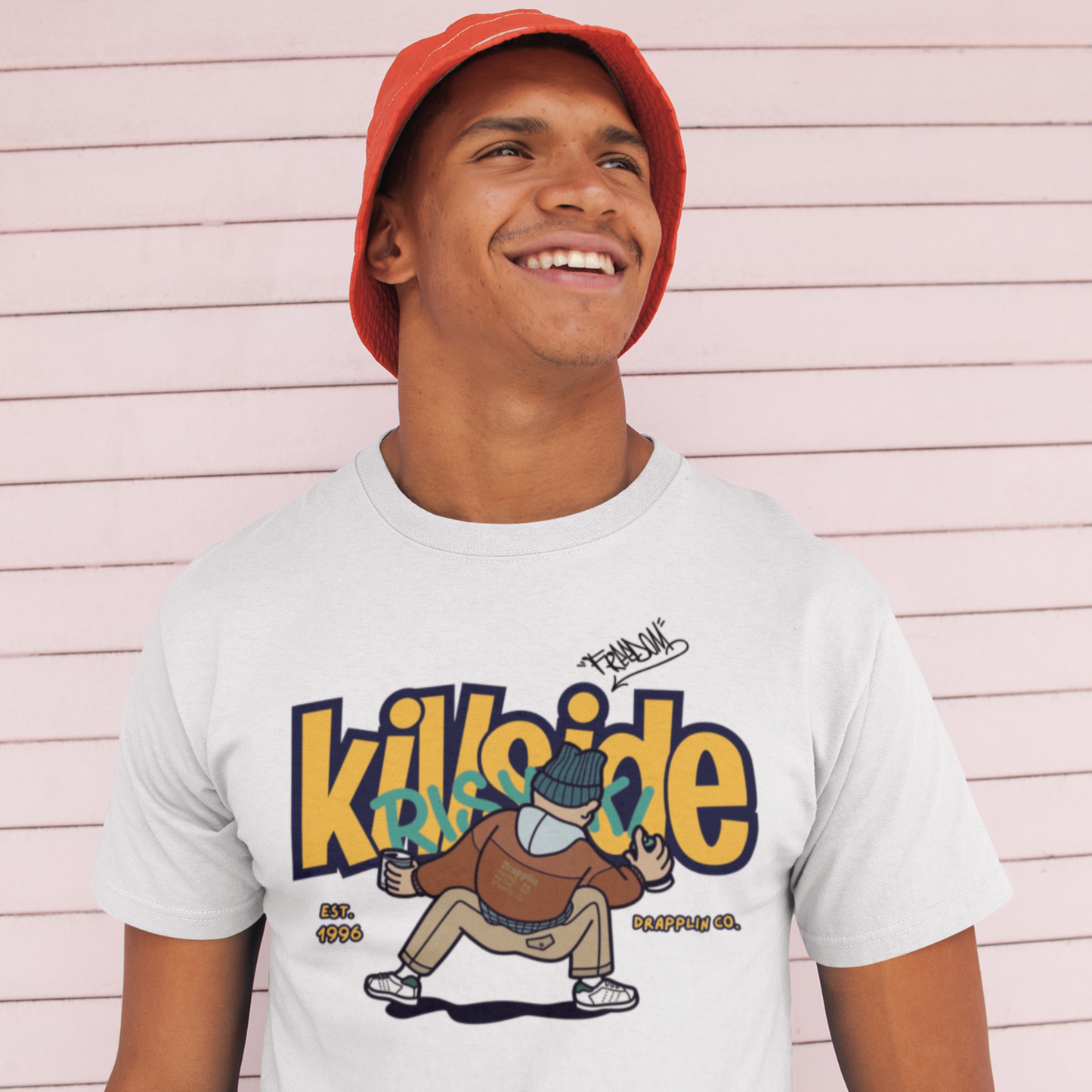 Killside White Crew Neck Graphic Printed T-shirt