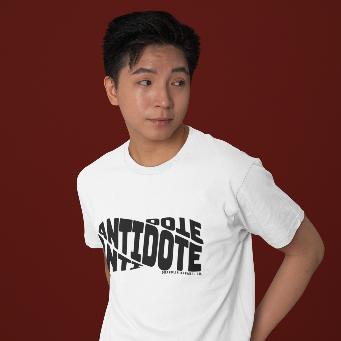 Antidote White Crew Neck Graphic Printed T-shirt