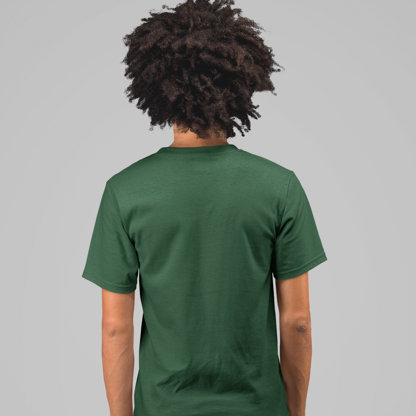 Premium Bottle Green Regular Crew Neck Solid Plain T-shirt