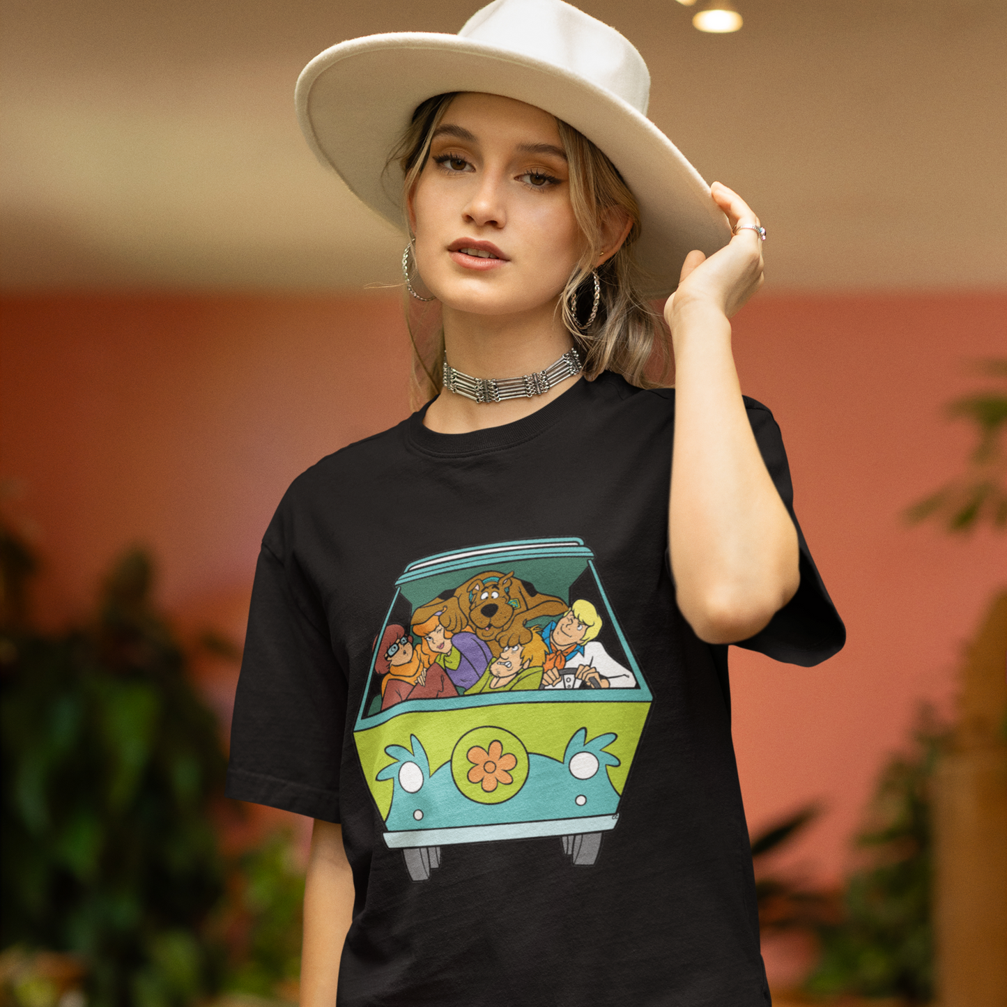 Scooby Doo Premium Unisex Black Oversized Printed T-shirt