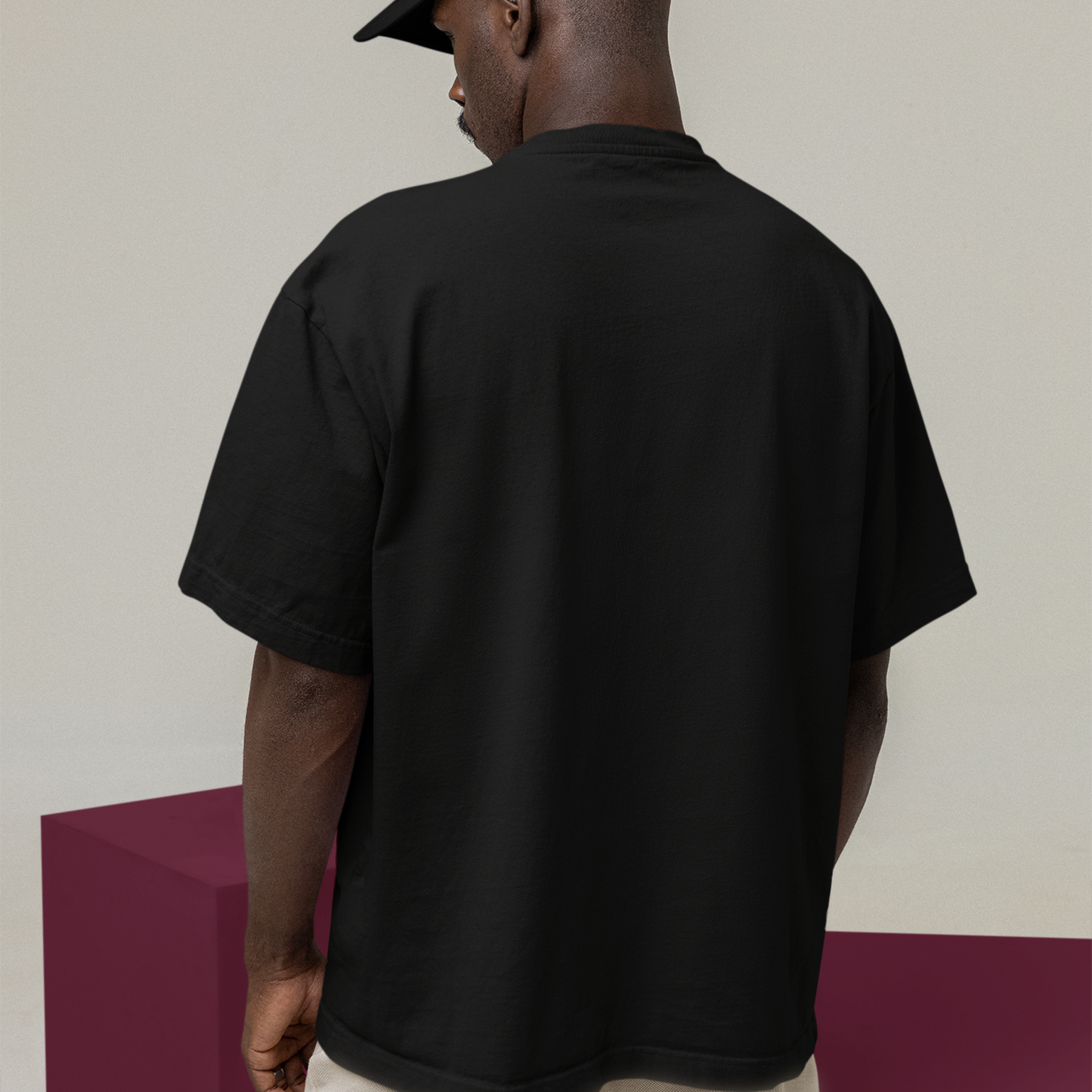 Authentic Premium Black Oversized Printed T-shirt
