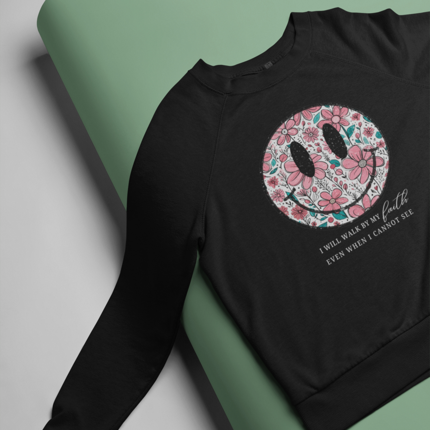 Smiley Black Woman Regular Typographic Printed Sweatshirt