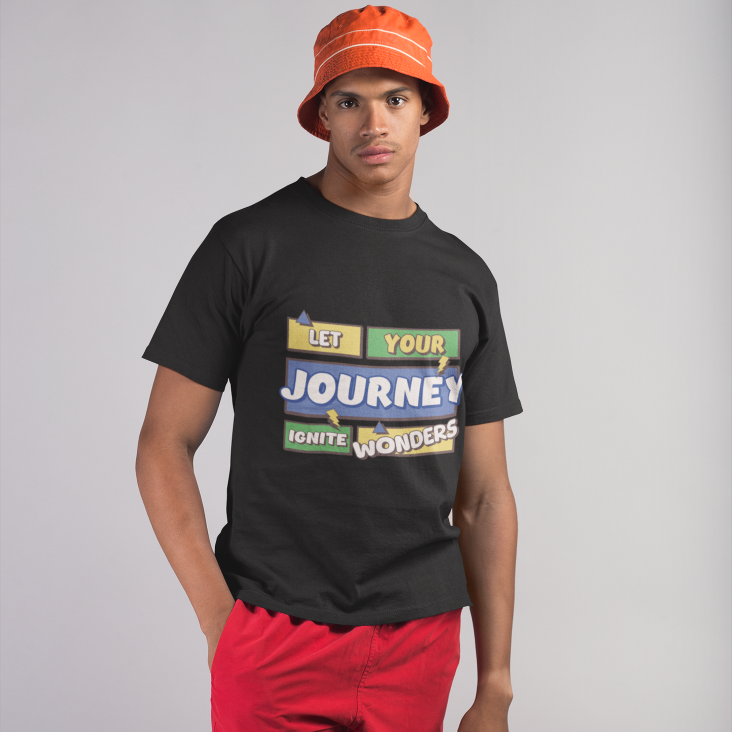 Ignite Black Crew Neck Graphic Printed T-shirt