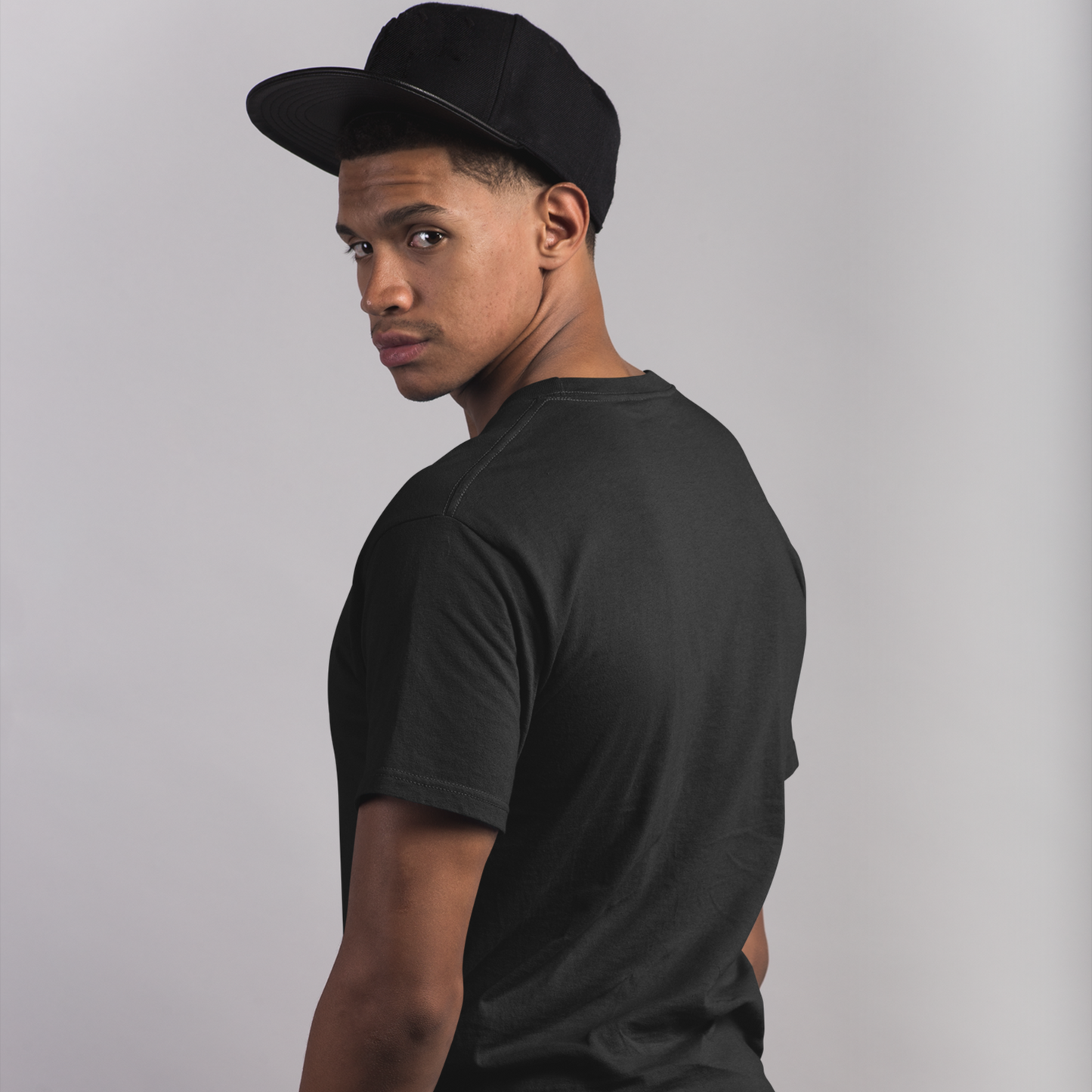 After Dark Black Crew Neck Graphic Printed T-shirt