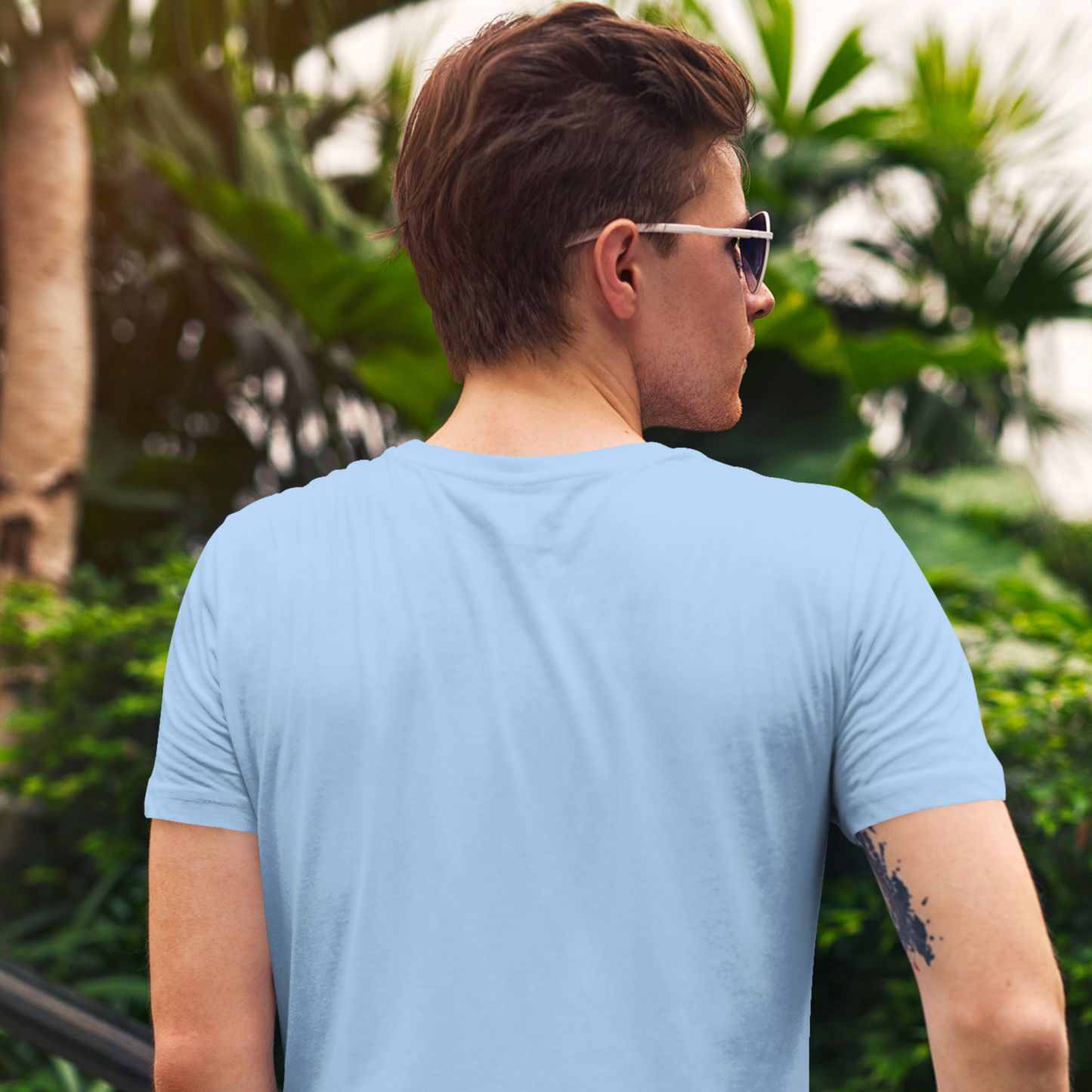 Milwaukee Baby Blue Crew Neck Graphic Printed T-shirt