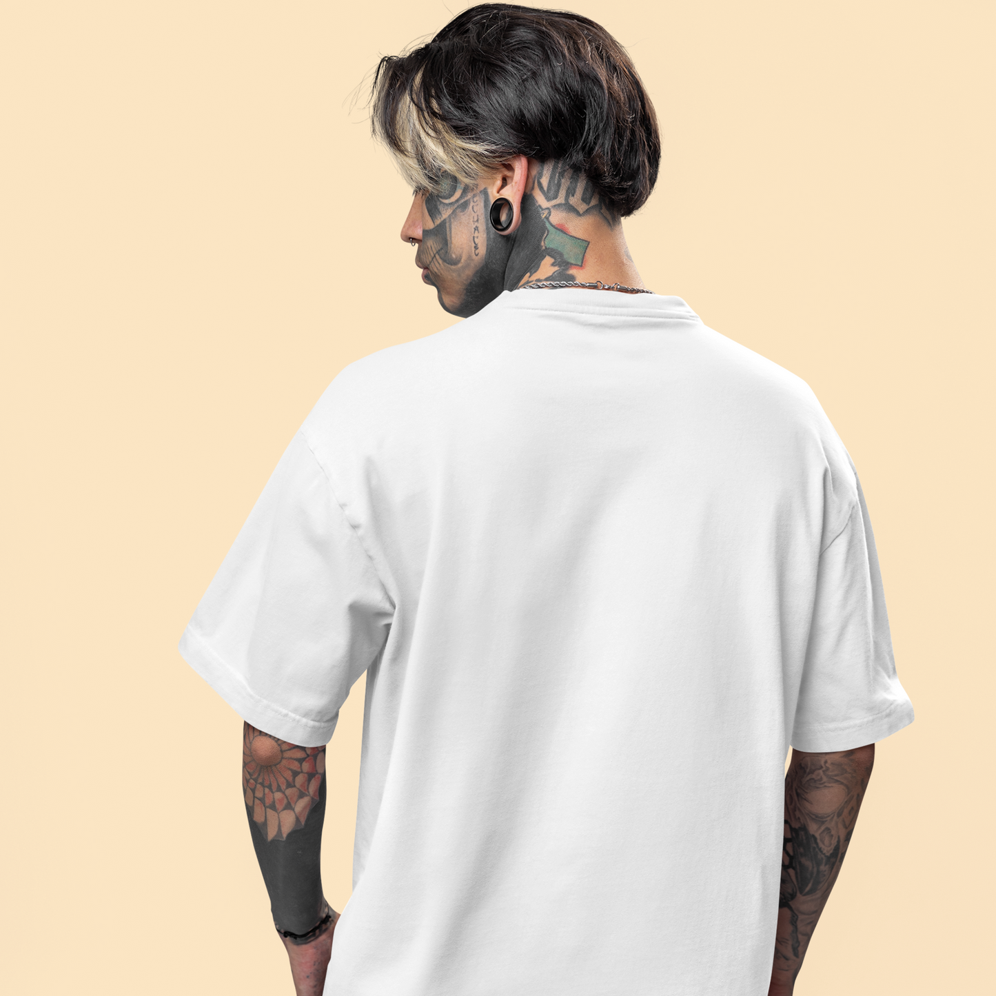 Drapplin Authentic Premium White Oversized Printed T-shirt