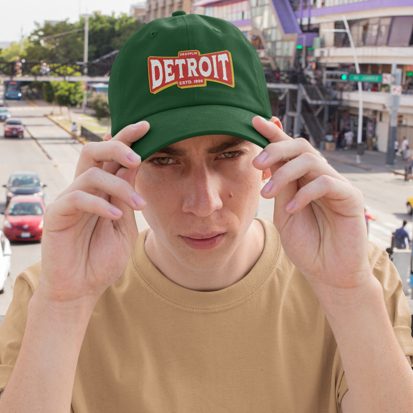 Unisex Detroit Patch Premium Green Baseball Cap