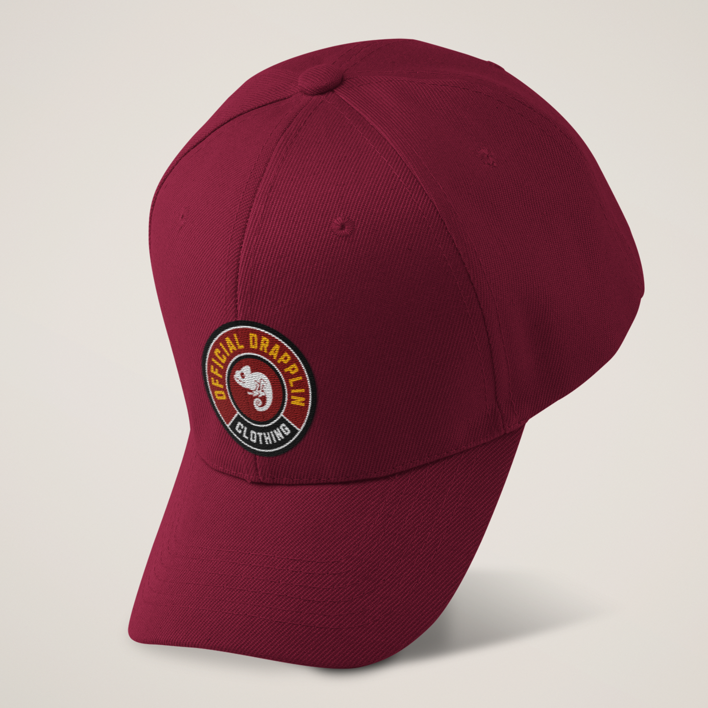 Unisex Drapplin Clothing Patch Premium Maroon Baseball Cap