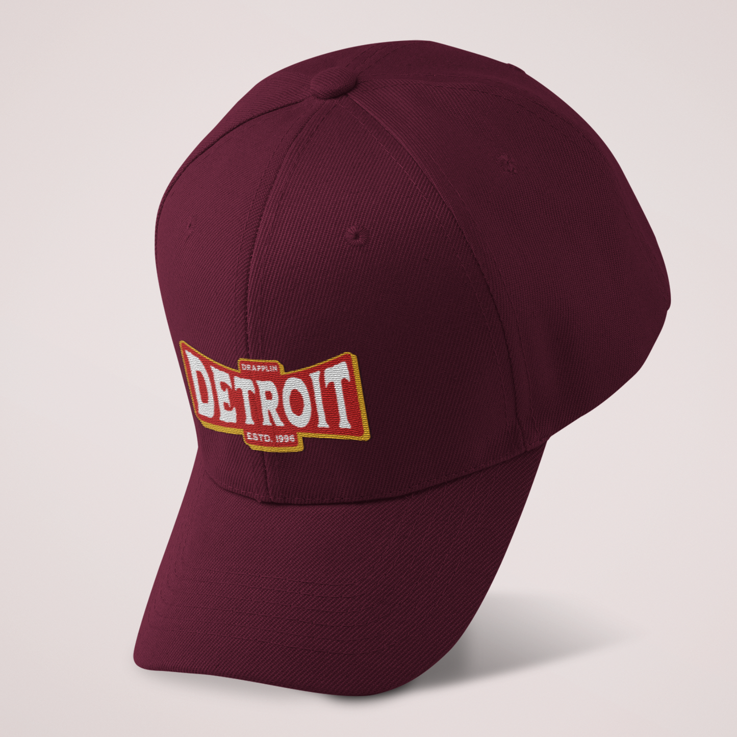 Unisex Detroit Patch Premium Maroon Baseball Cap