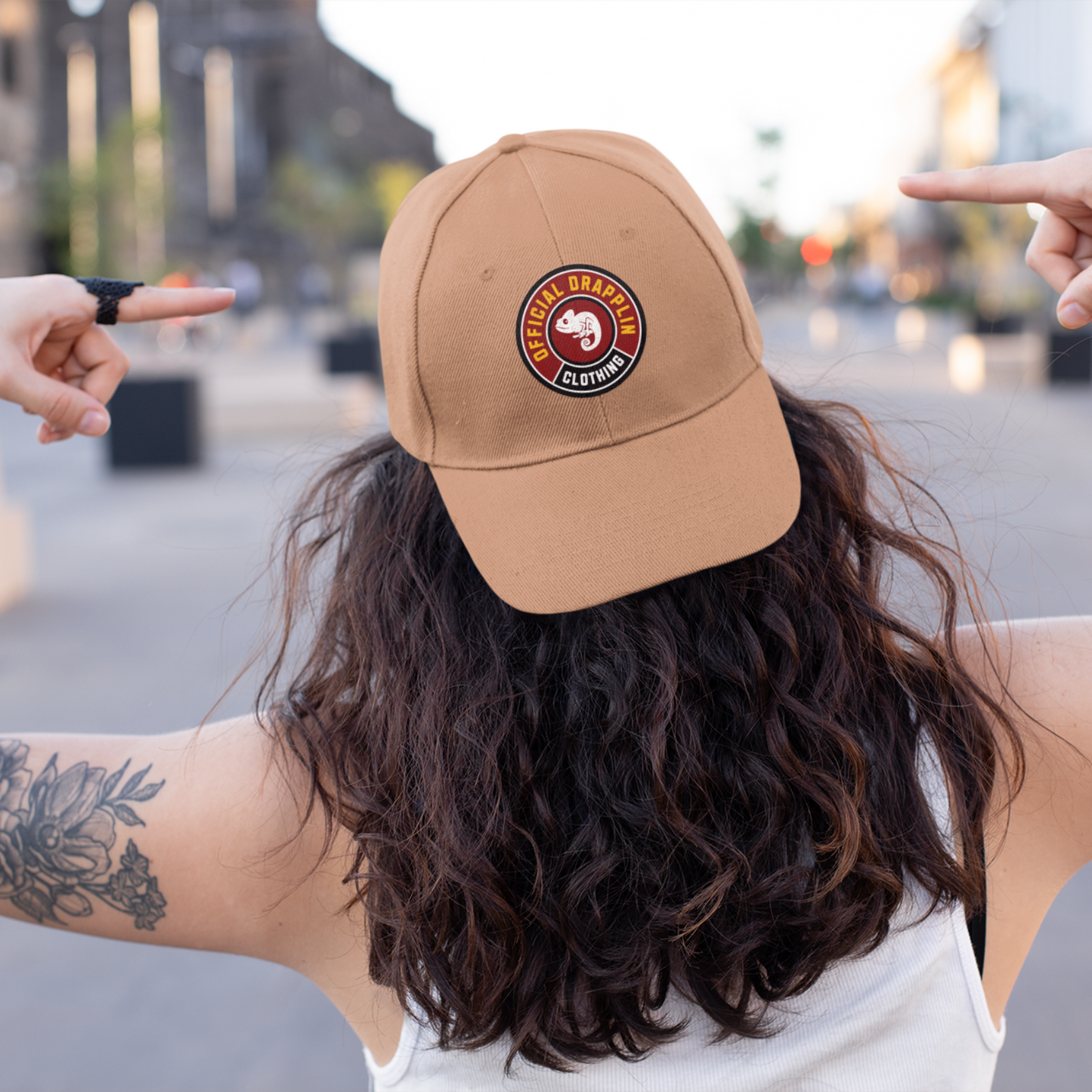 Unisex Drapplin Clothing Patch Premium Black Baseball Cap