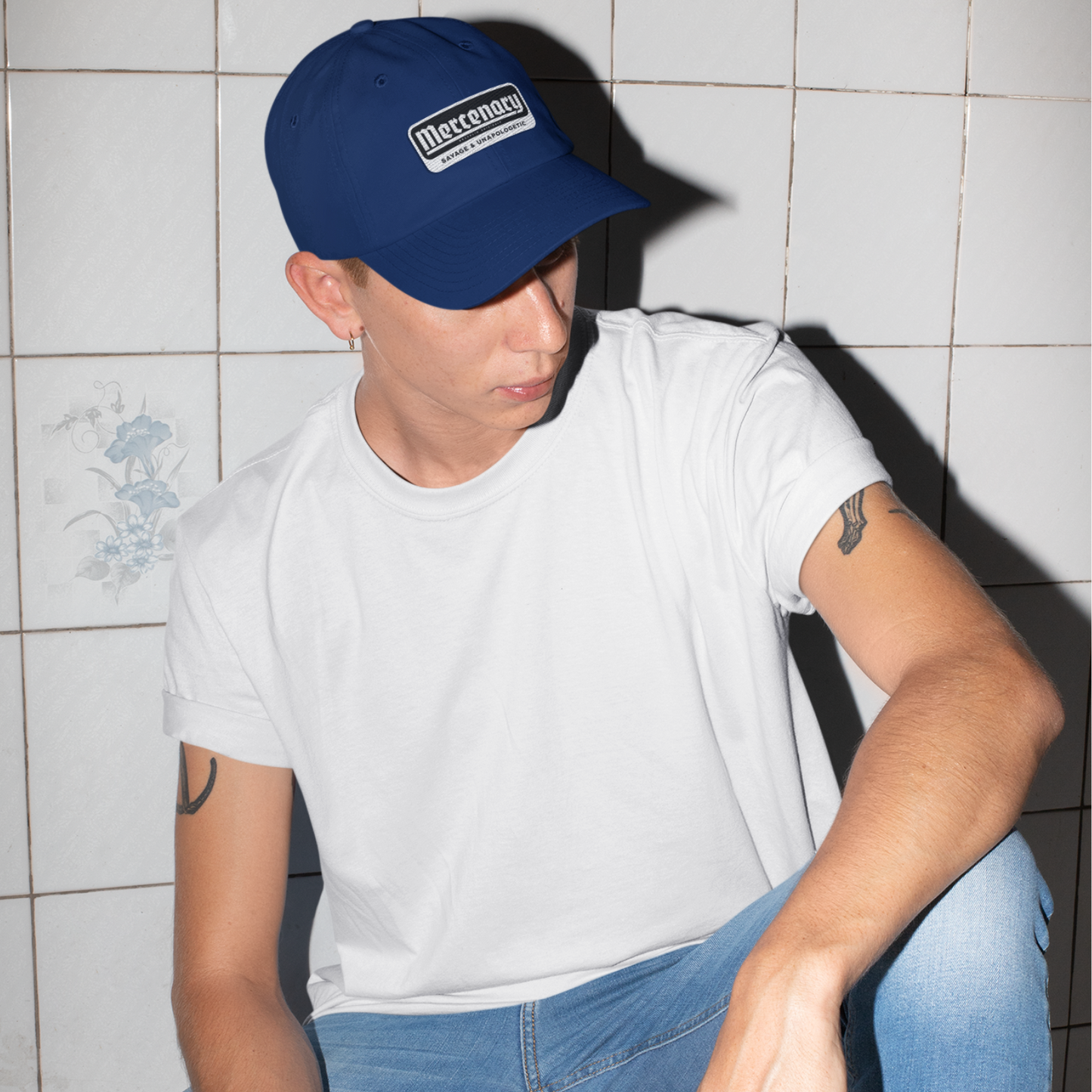 Unisex Mercenary Premium Navy Blue Baseball Cap