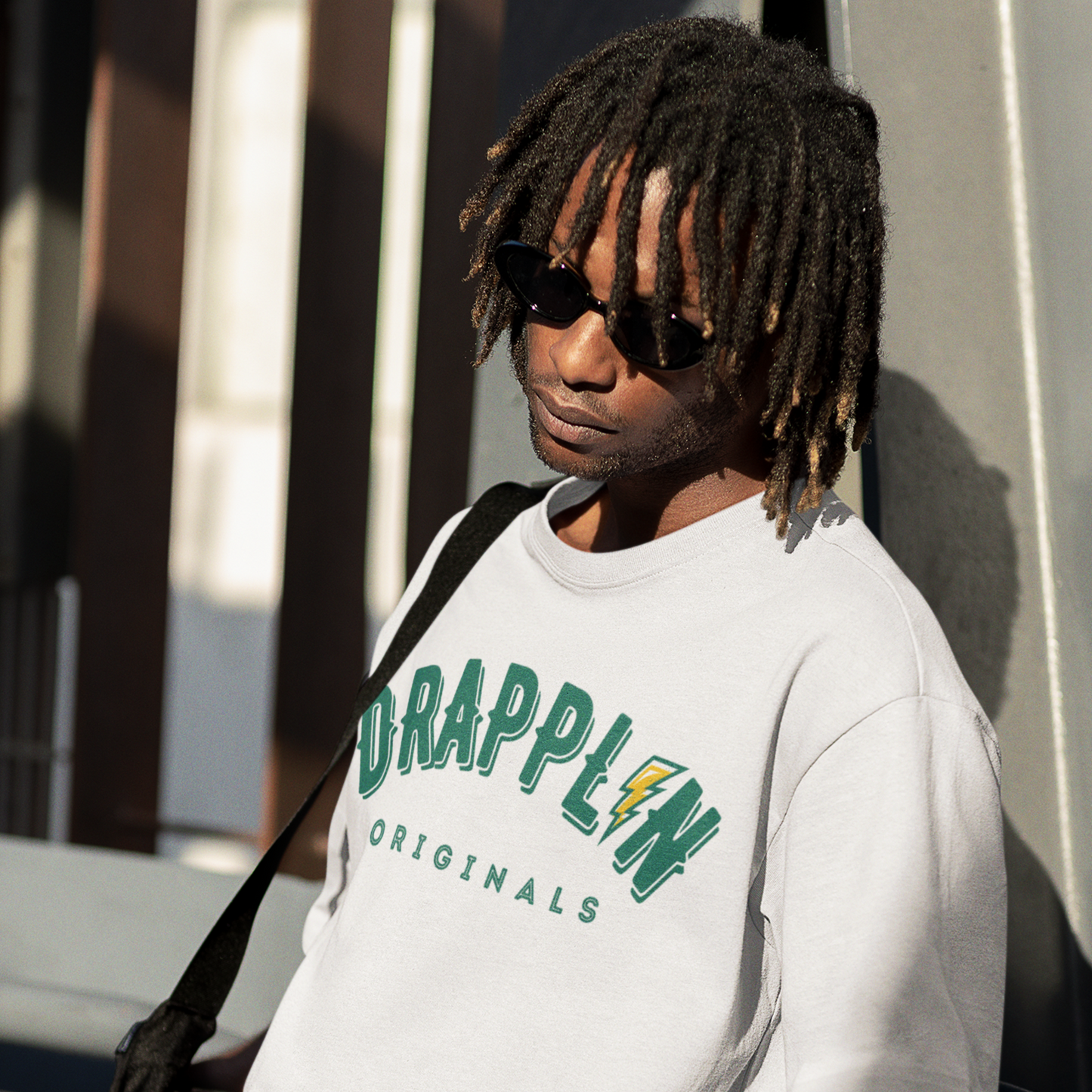 Drapplin Signature White Unisex Oversized Typography Printed T-shirt