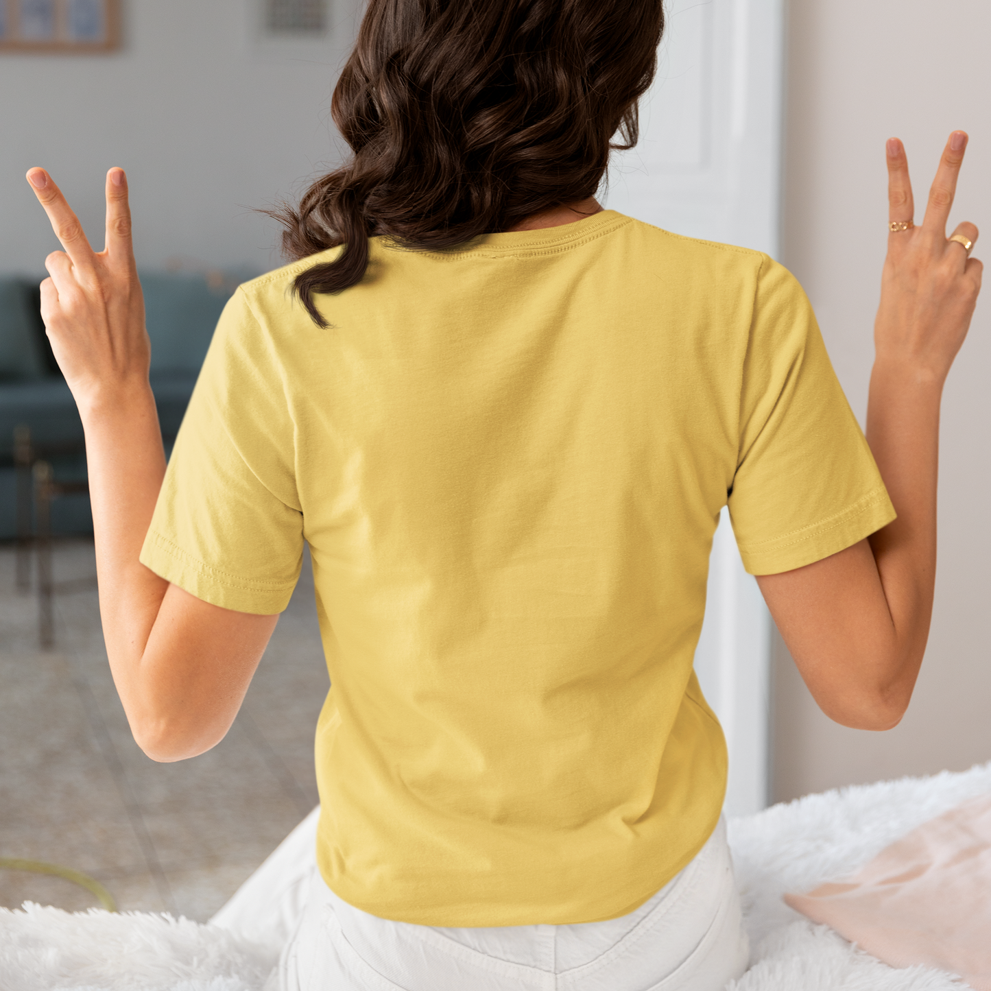 Slay Woman Yellow Relaxed Fit Printed T-shirt