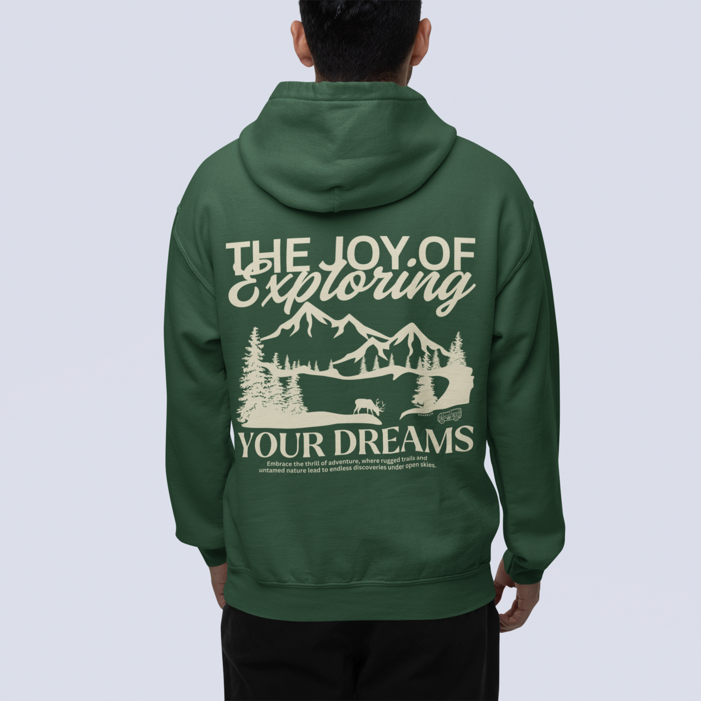 Exploring Forest Green Regular Back Typographic Printed Hoodie