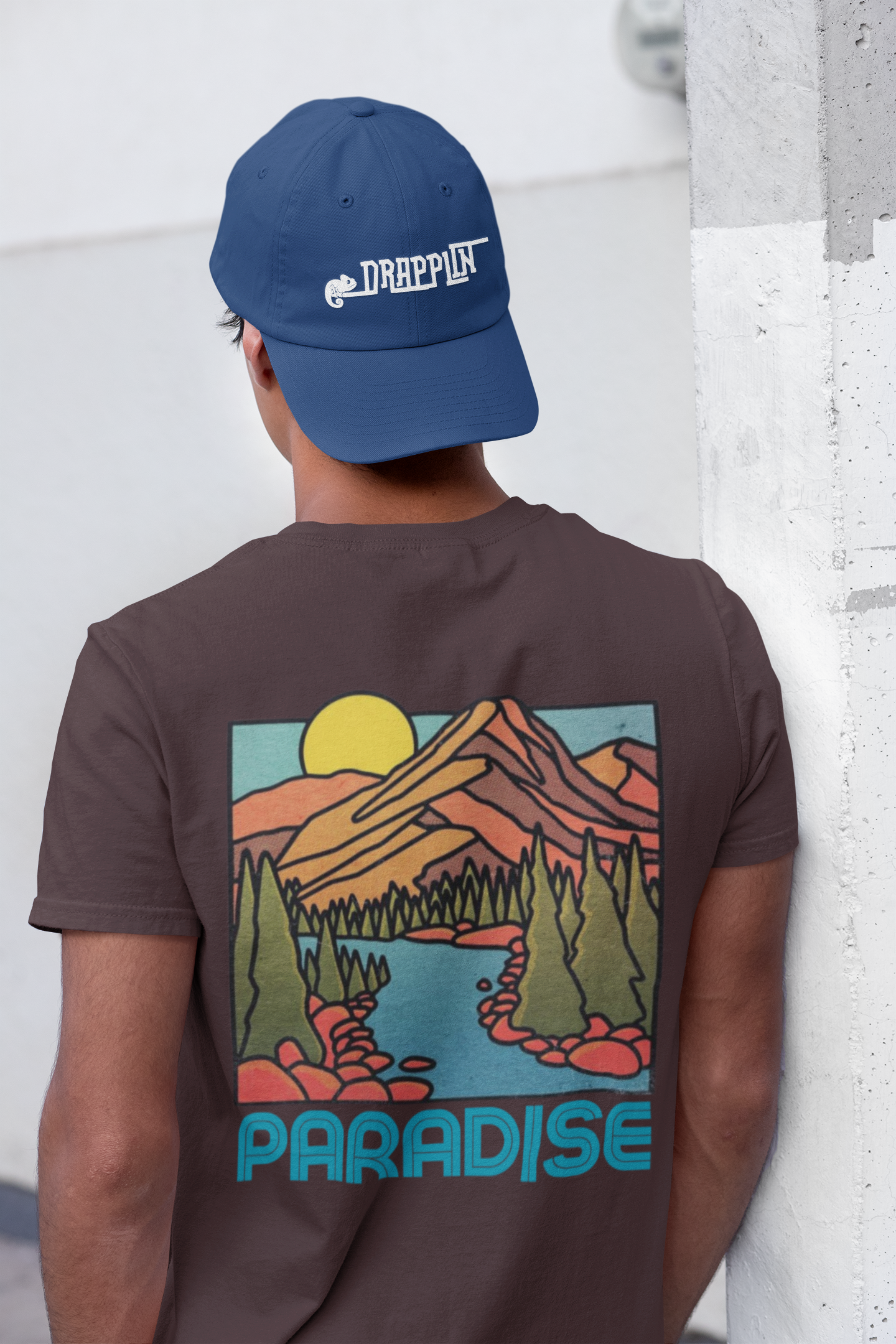 Paradise Coffee Brown Premium Crew Neck Back Graphic Printed T-shirt