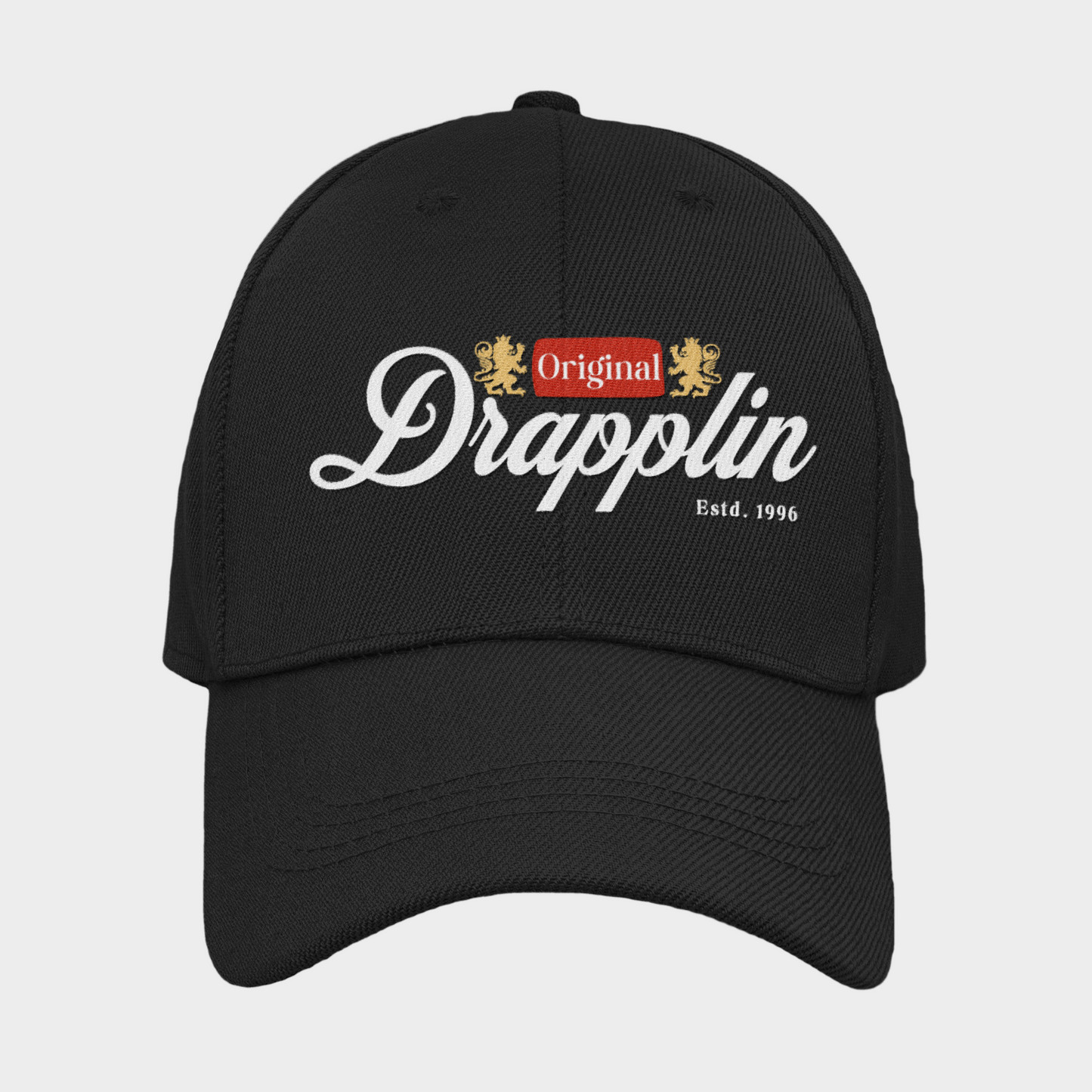 Unisex Drapplin Original Premium Black Embroidered Baseball Cap