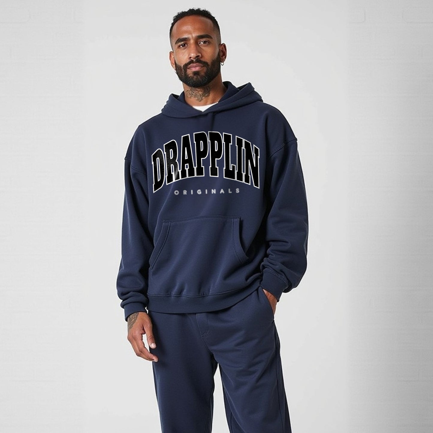 Drapplin Originals Premium Unisex Navy Blue Oversized Hoodie