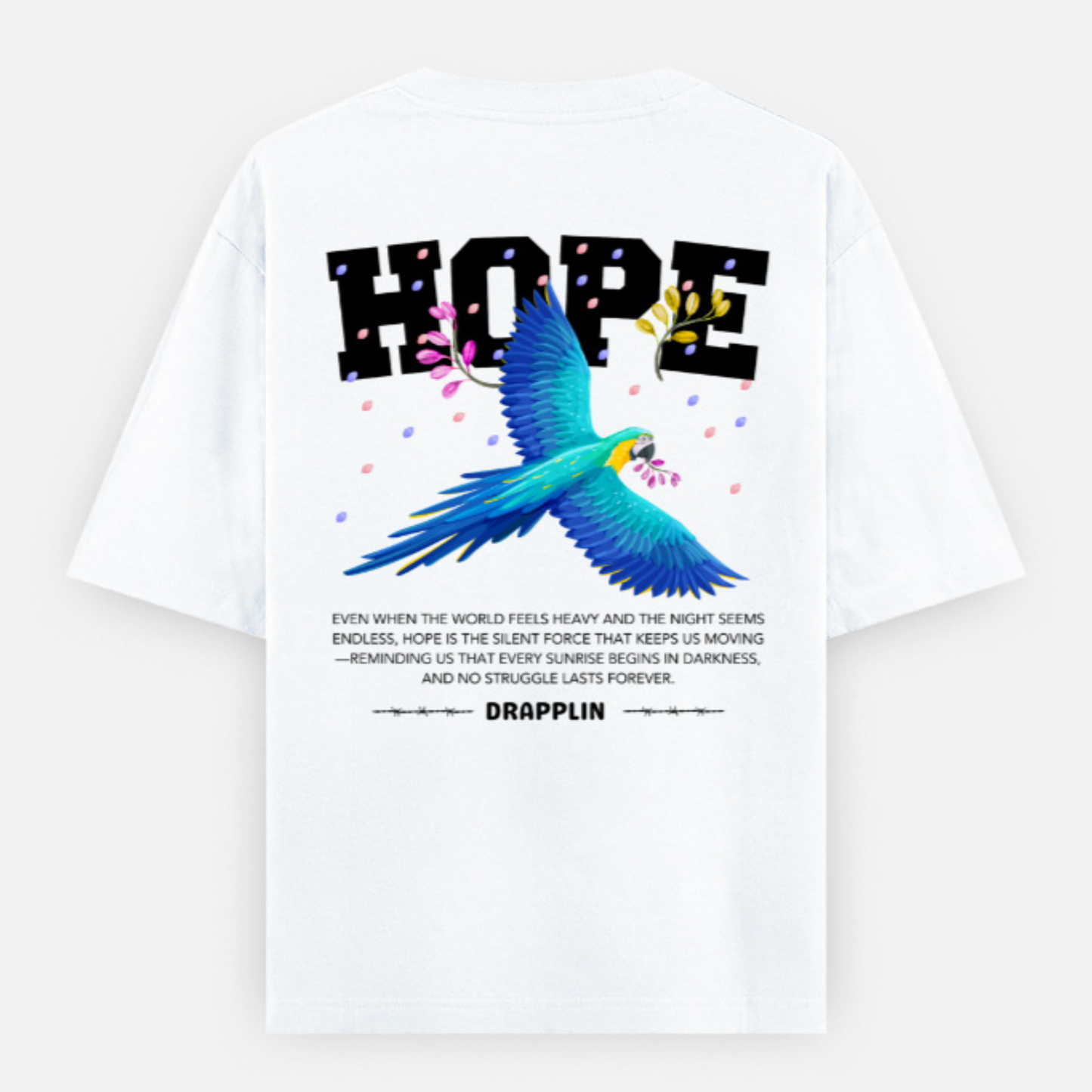 Hope Premium White Oversized Off shoulder Printed T-shirt