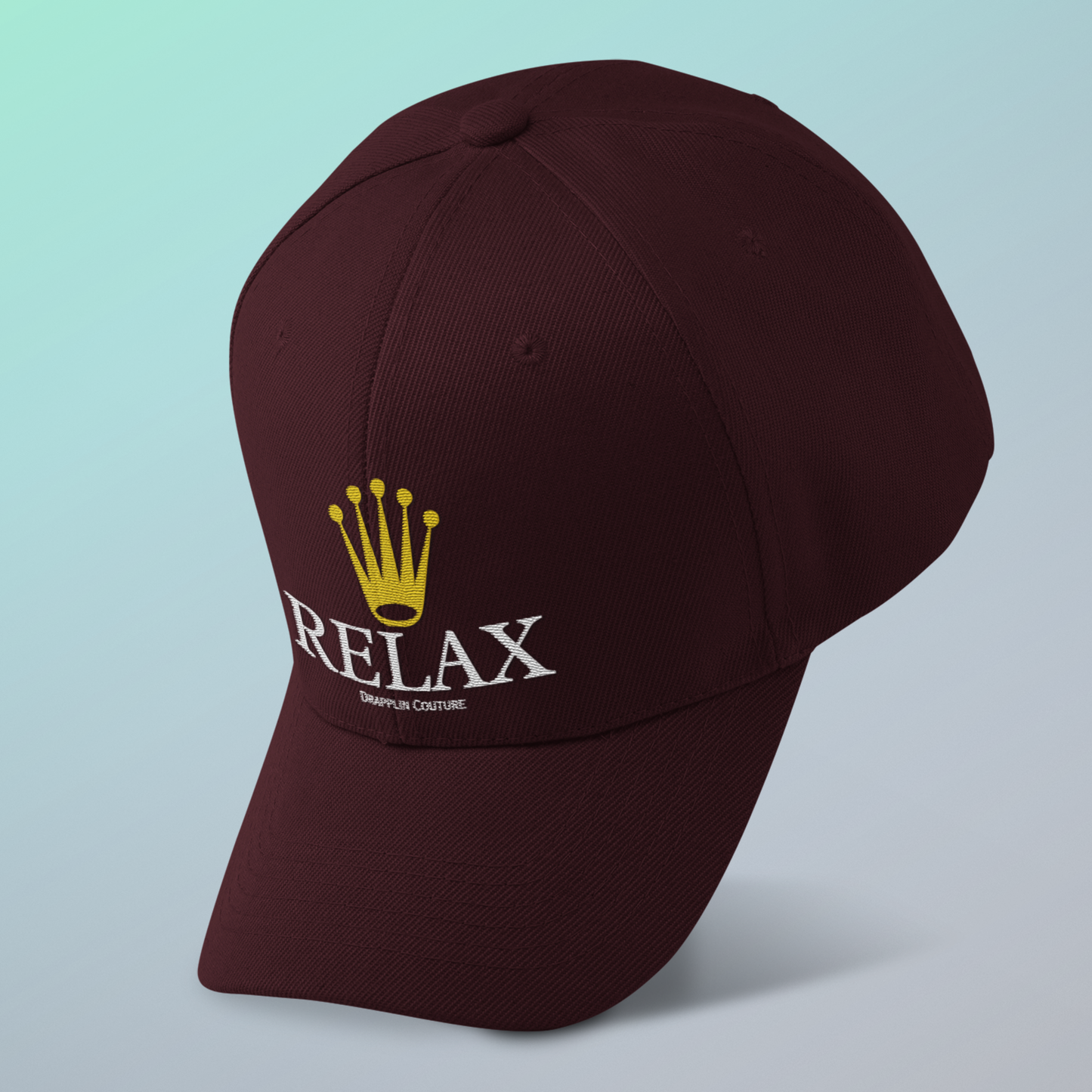 Unisex Maroon Relax Premium Embroidered Baseball Cap