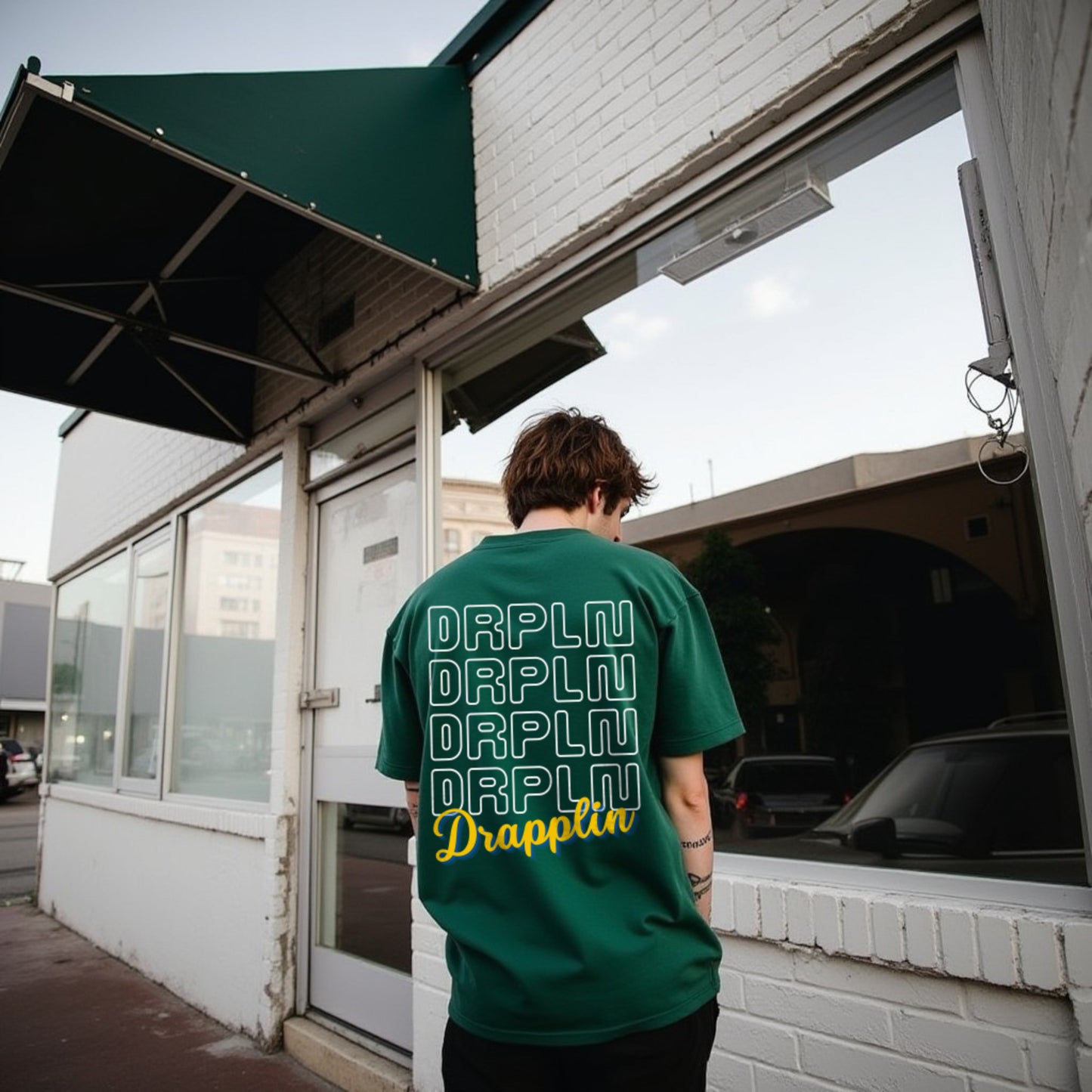 Adapt To Drapplin Bottle Green Premium Oversized Printed T-shirt