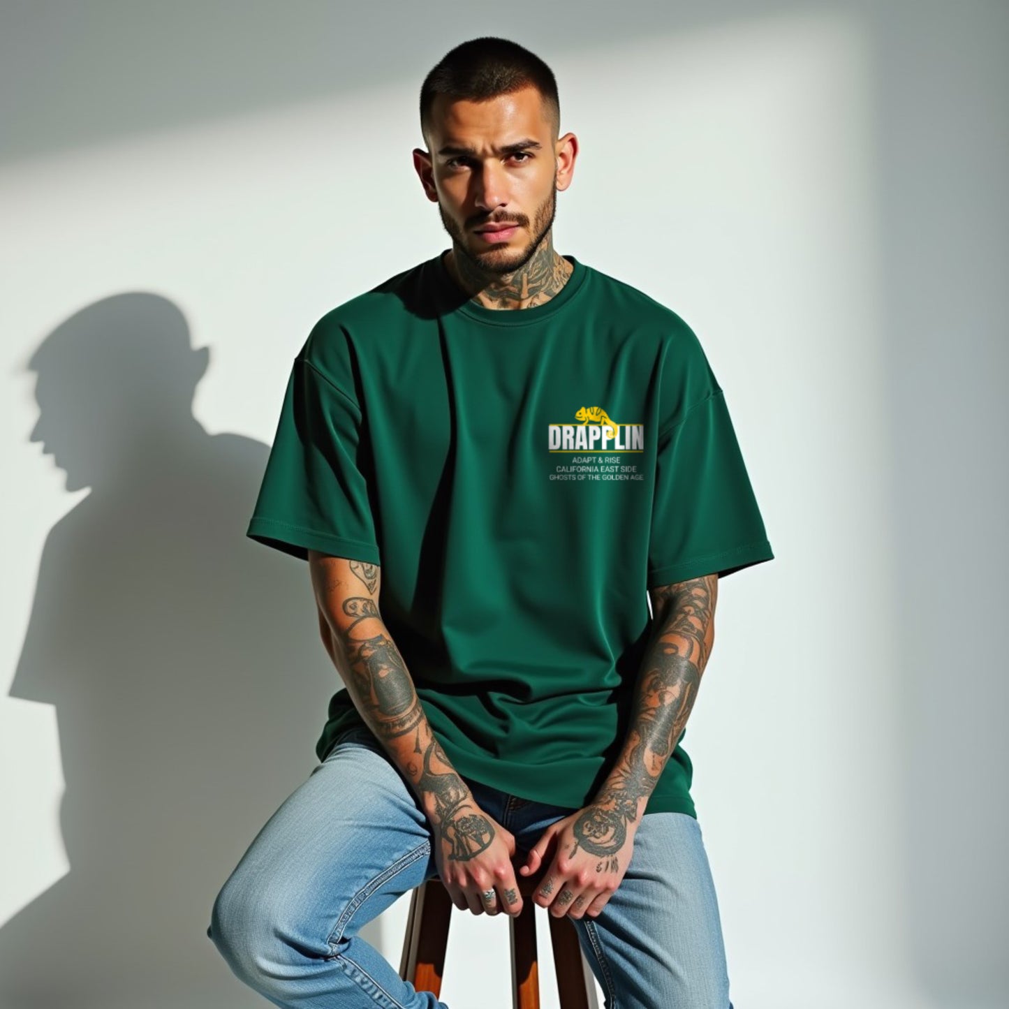 Adapt To Drapplin Bottle Green Premium Oversized Printed T-shirt
