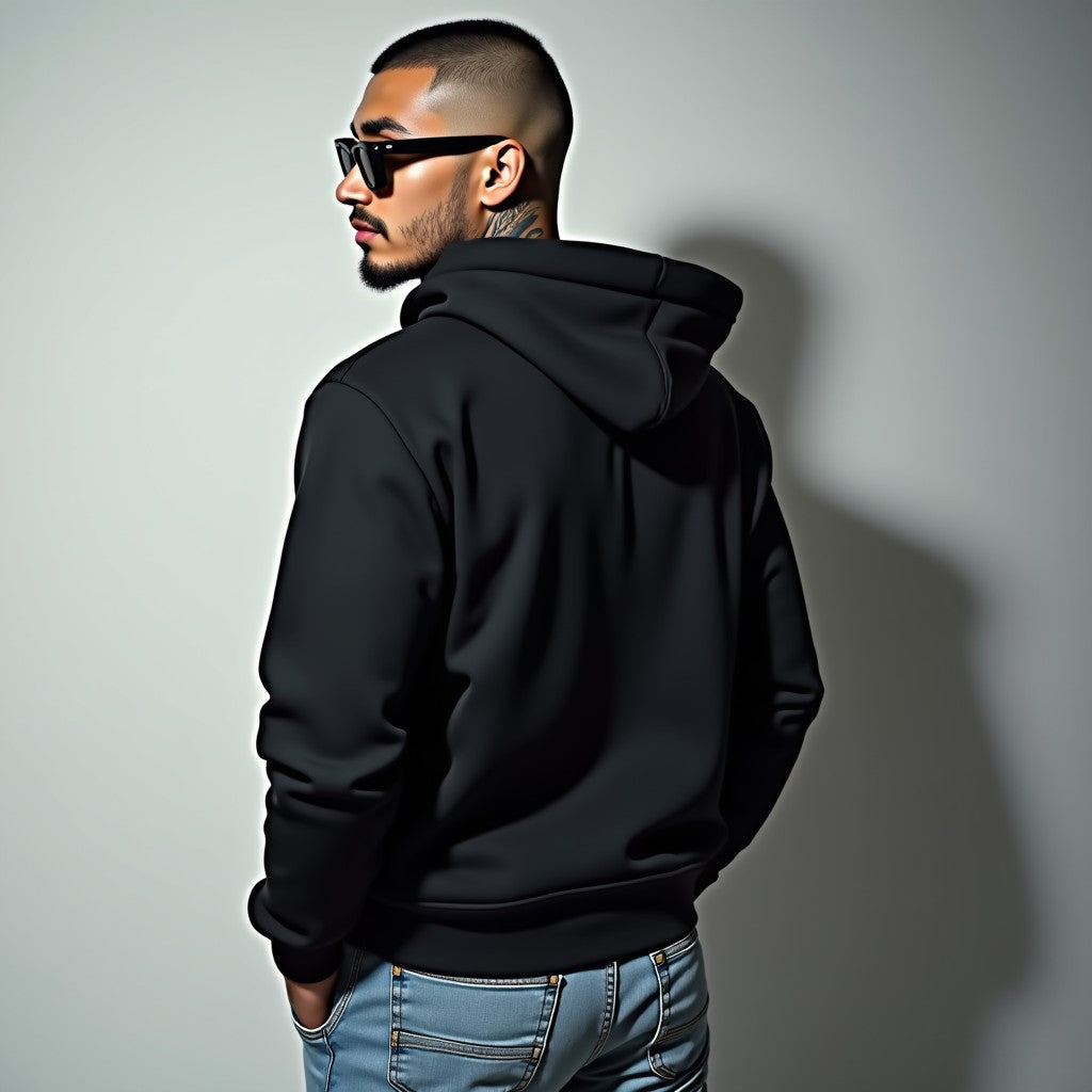 Tavern Unisex Regular Fit Black Printed Hoodie