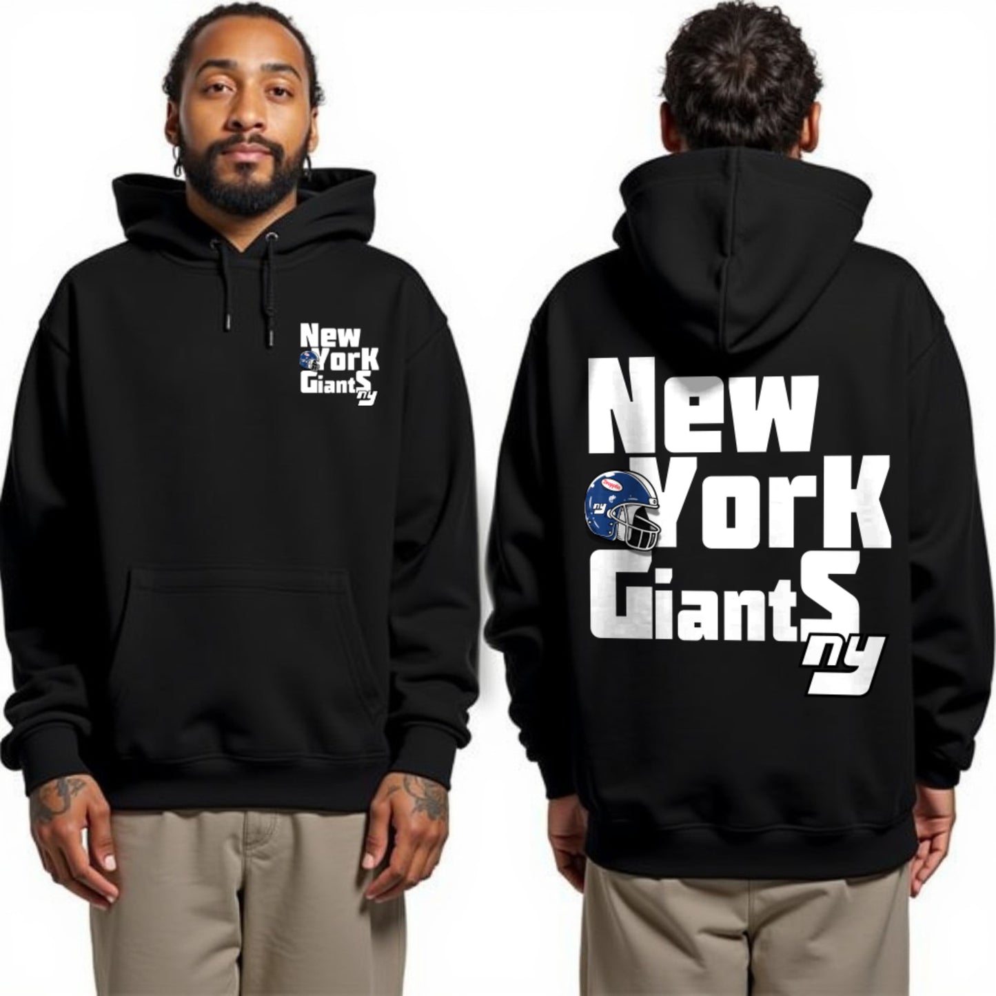 New York Premium Unisex Black Oversized Back Printed Hoodie