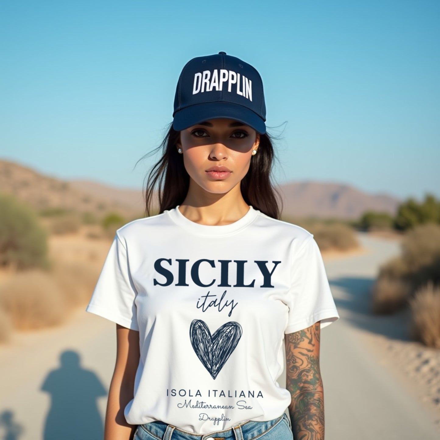 Sicily Premium White Crew Neck Printed T-shirt