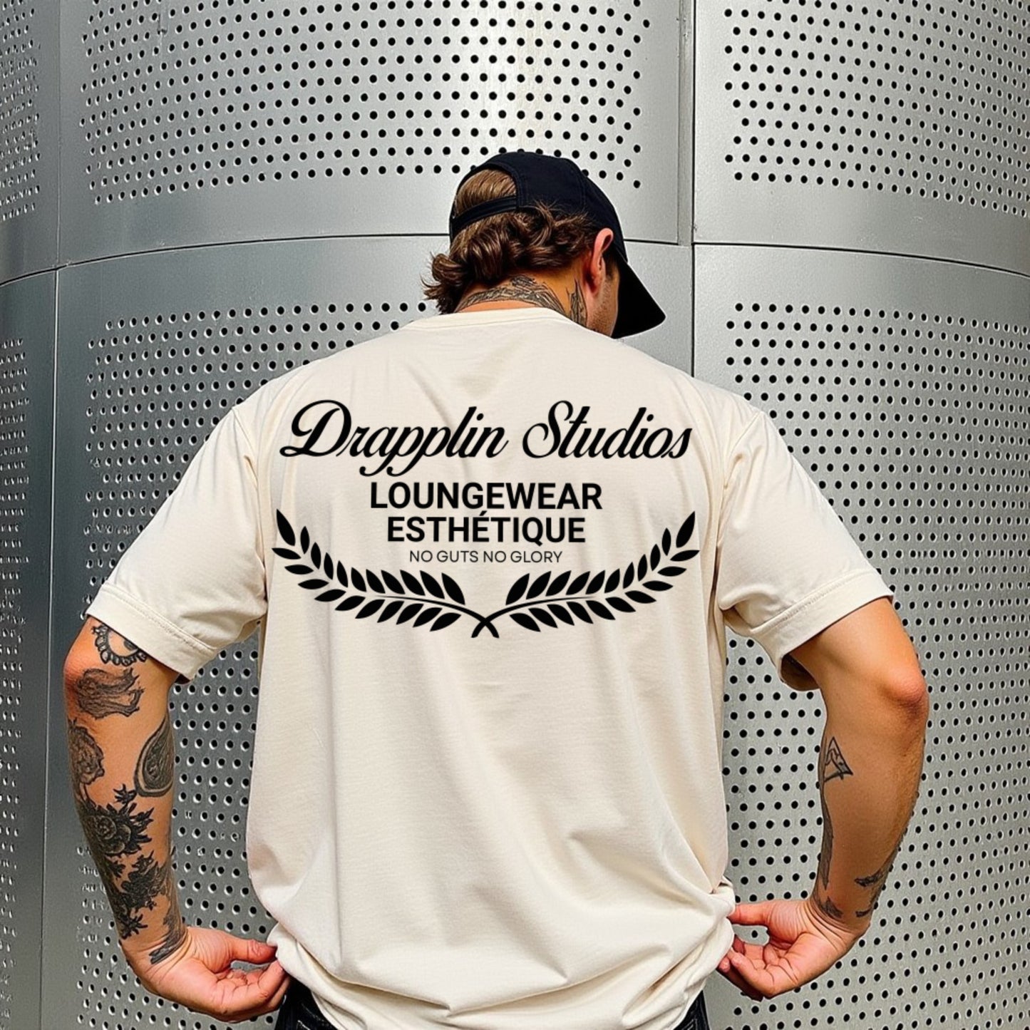 Drapplin Loungewear 280 GSM Unisex Oversized Off White Printed T-shirt