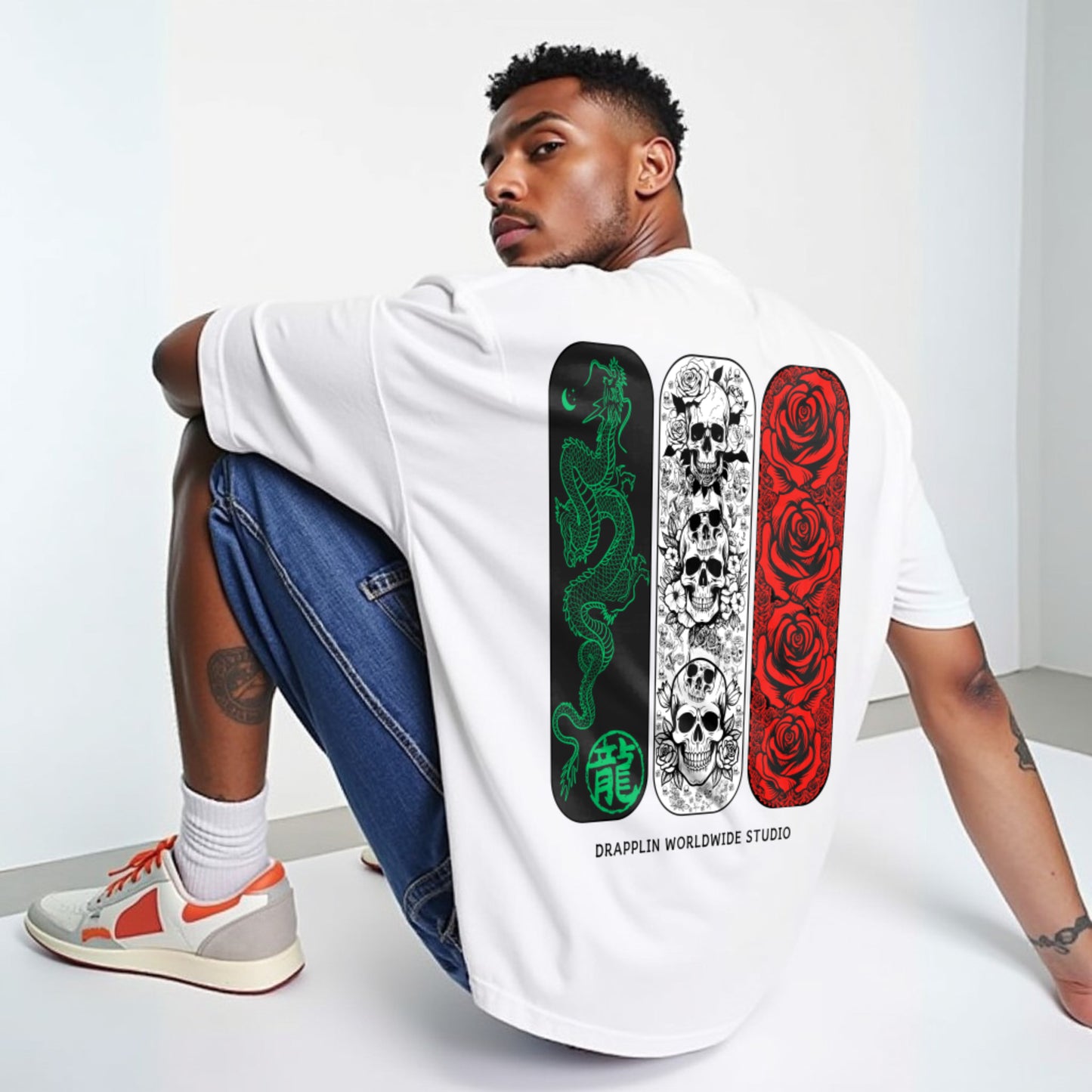 Forgive Premium White Oversized Typography Back Printed T-shirt