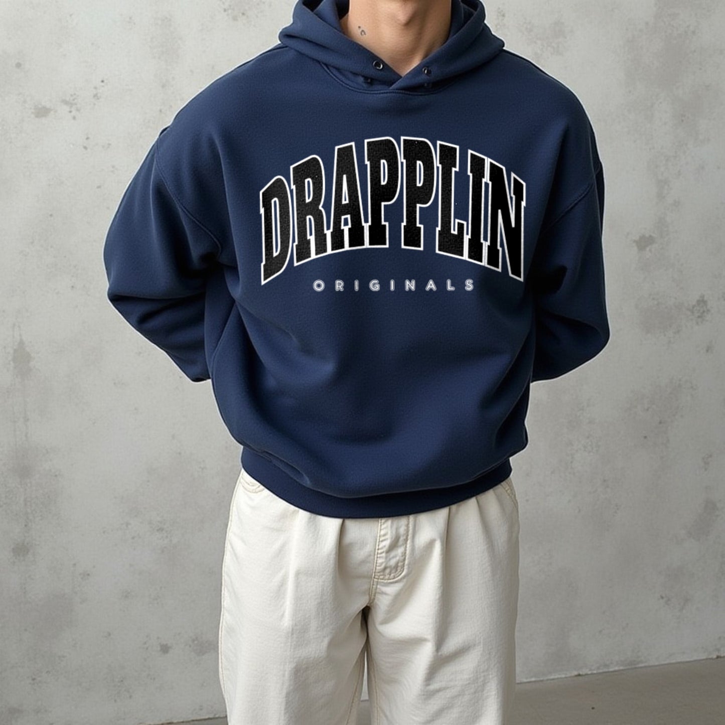 Drapplin Originals Premium Unisex Navy Blue Oversized Hoodie
