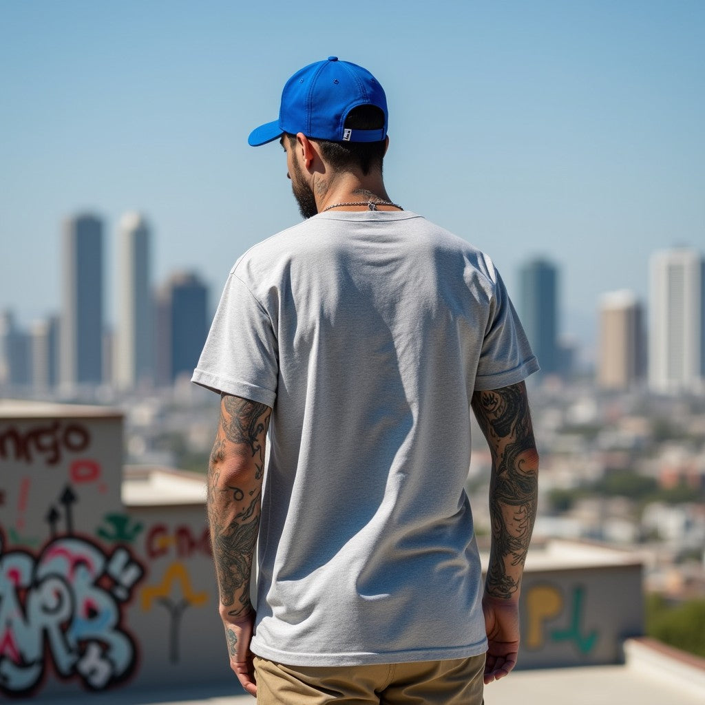 Suckers Premium Heavy Thread Grey Mélange Oversized Printed T-shirt