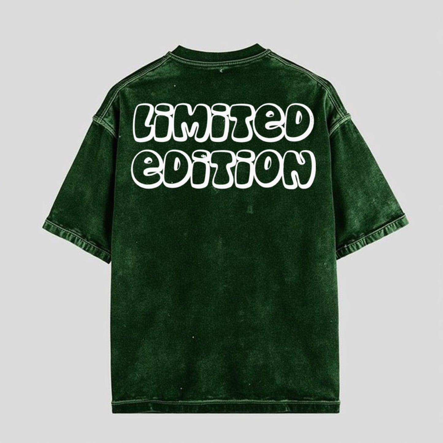 Limited Edition Drapplin Premium Bottle Green Unisex Acid Washed Oversized T-shirt