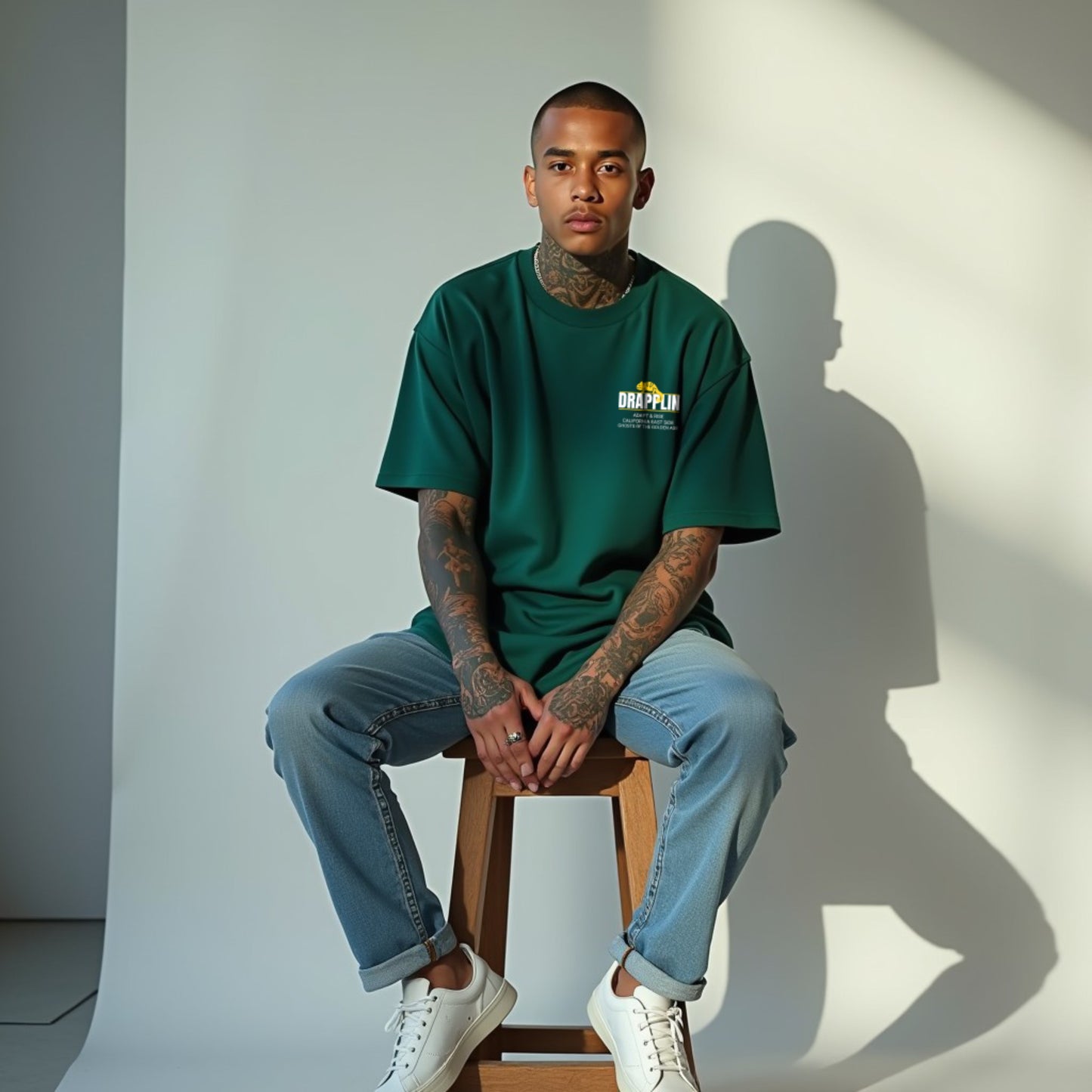Adapt To Drapplin Bottle Green Premium Oversized Printed T-shirt