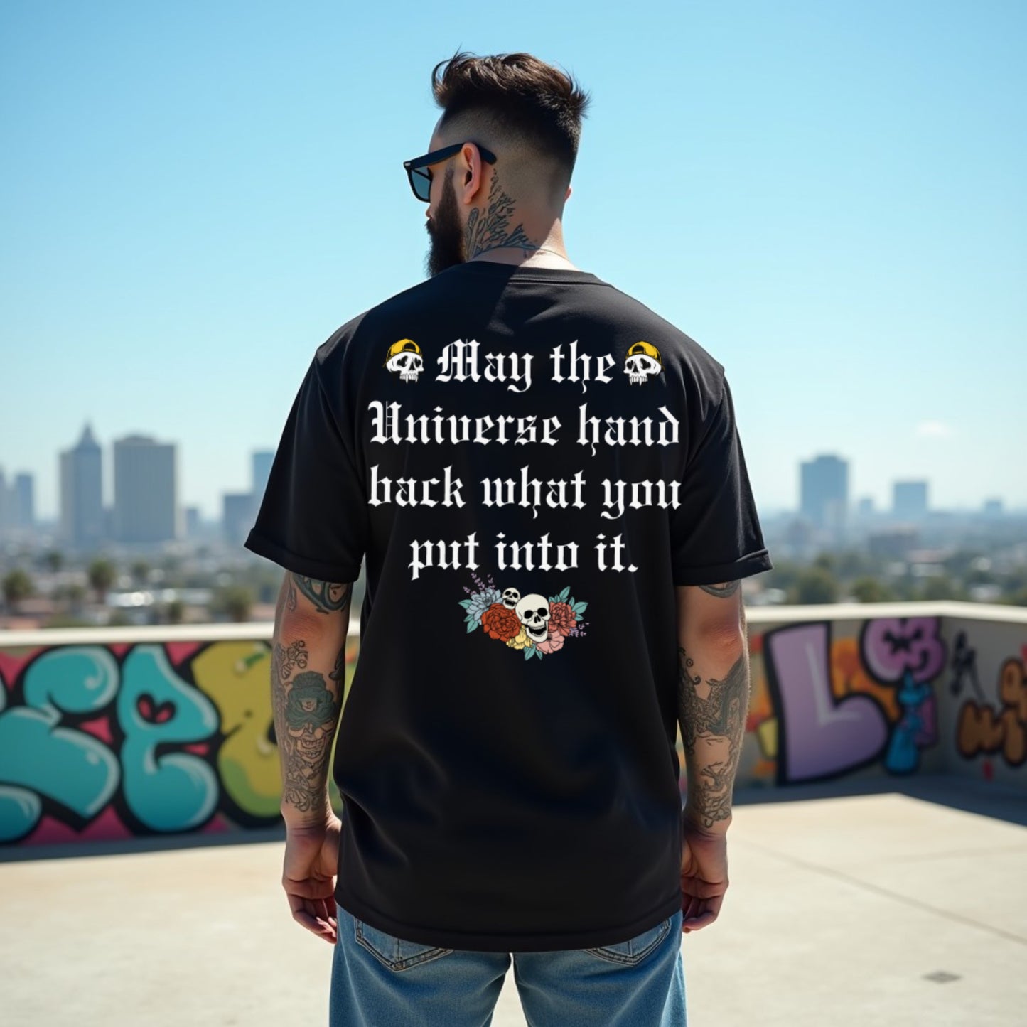 Universe Unisex Black Premium Oversized Typographic Printed T-shirt