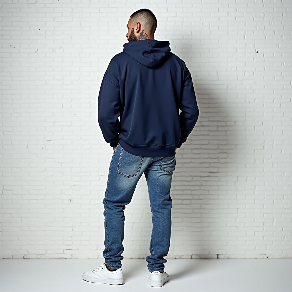 Drapplin Originals Premium Unisex Navy Blue Oversized Hoodie