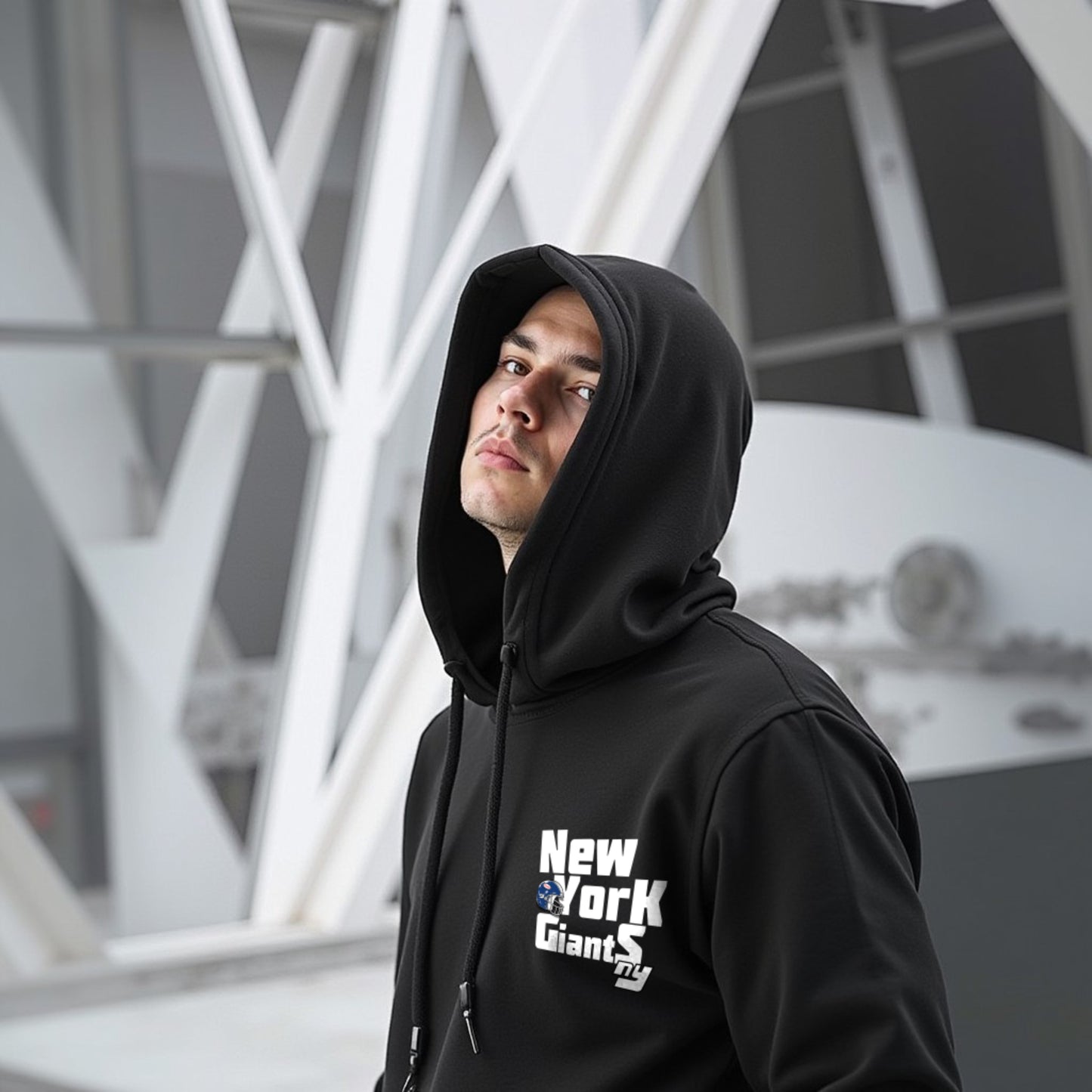 New York Premium Unisex Black Oversized Back Printed Hoodie