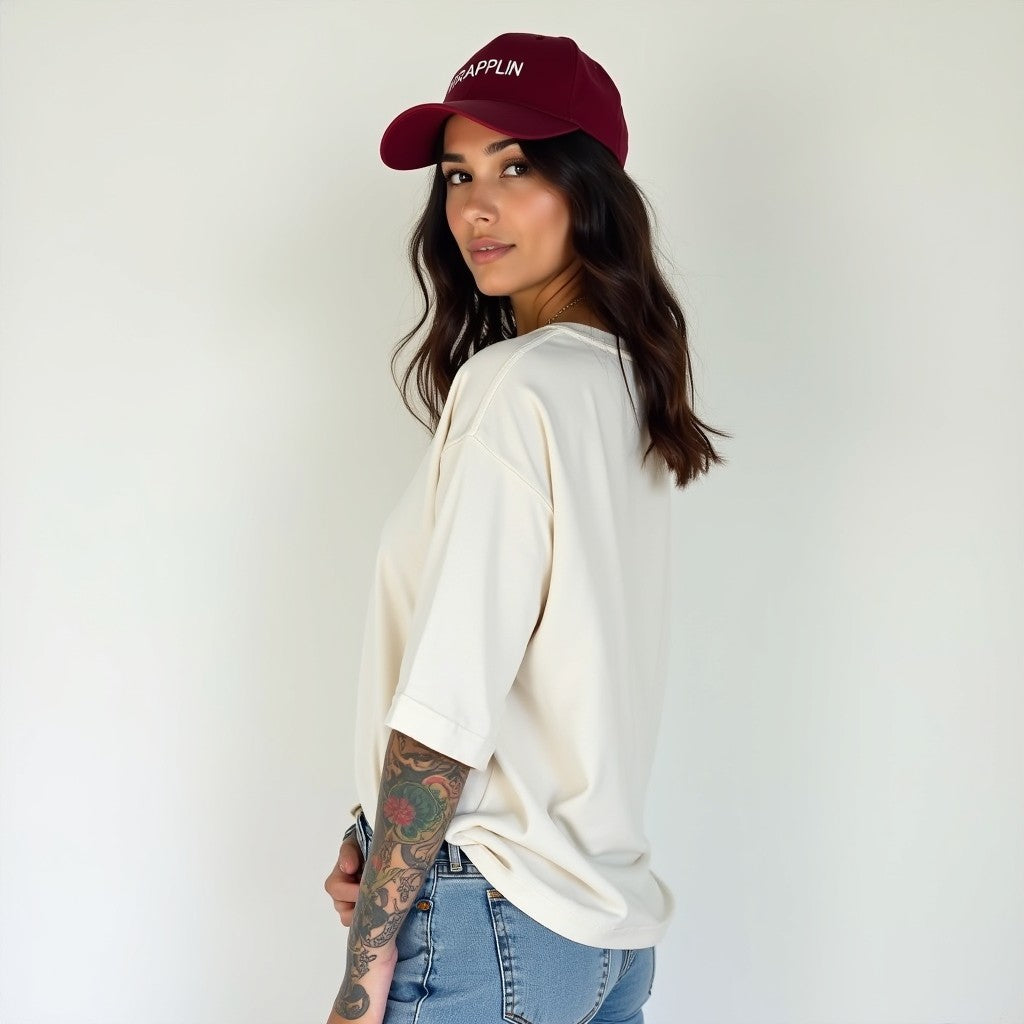 Los Angles Varsity Off White Oversized Printed T-shirt