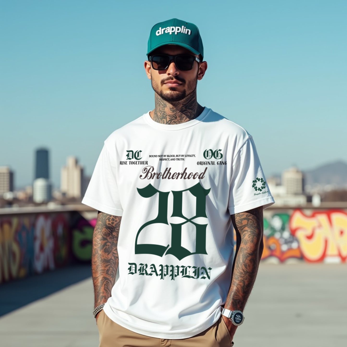 Brotherhood Unisex White Premium Oversized Printed T-shirt