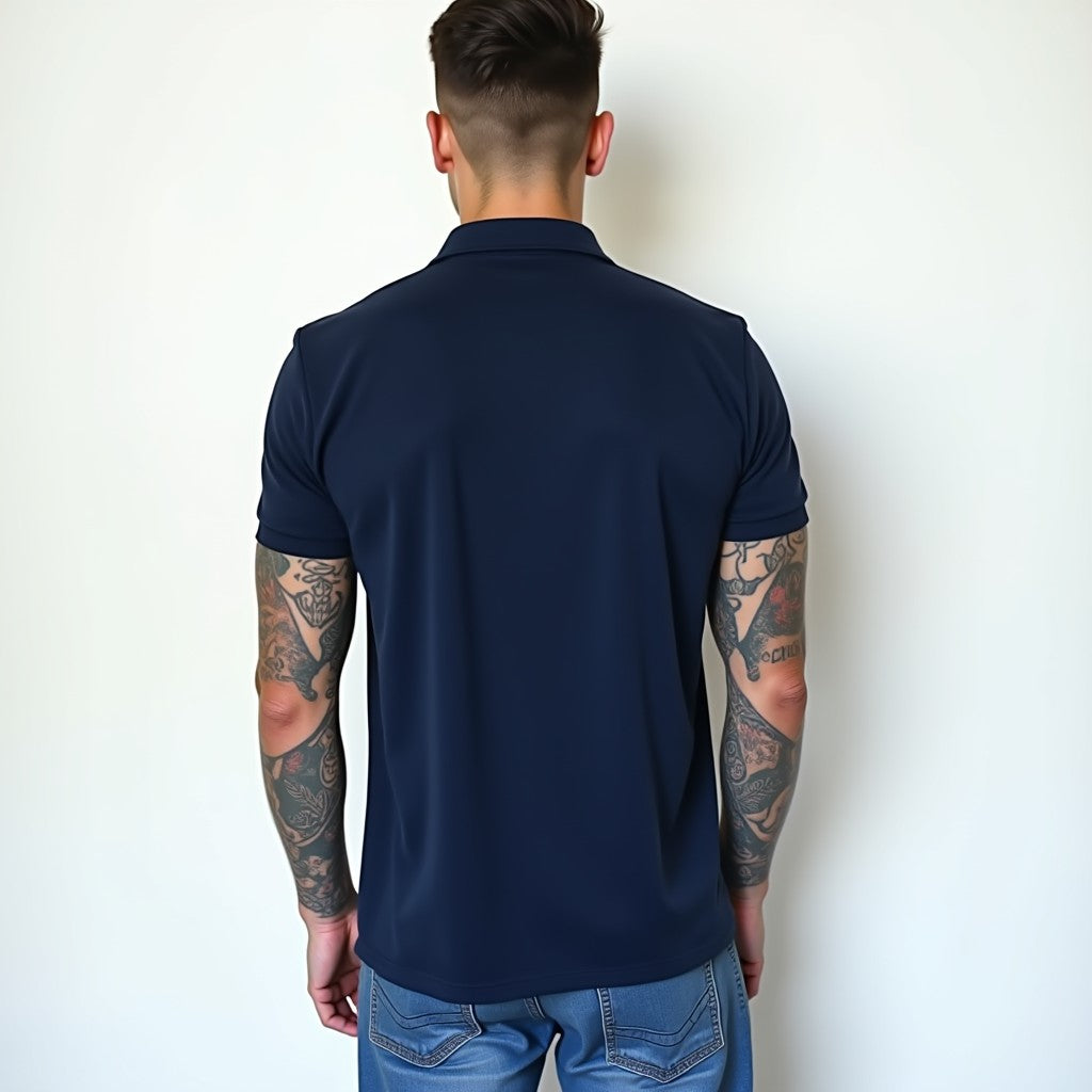 Drapplin Navy Blue Premium Polo Collar T-shirt