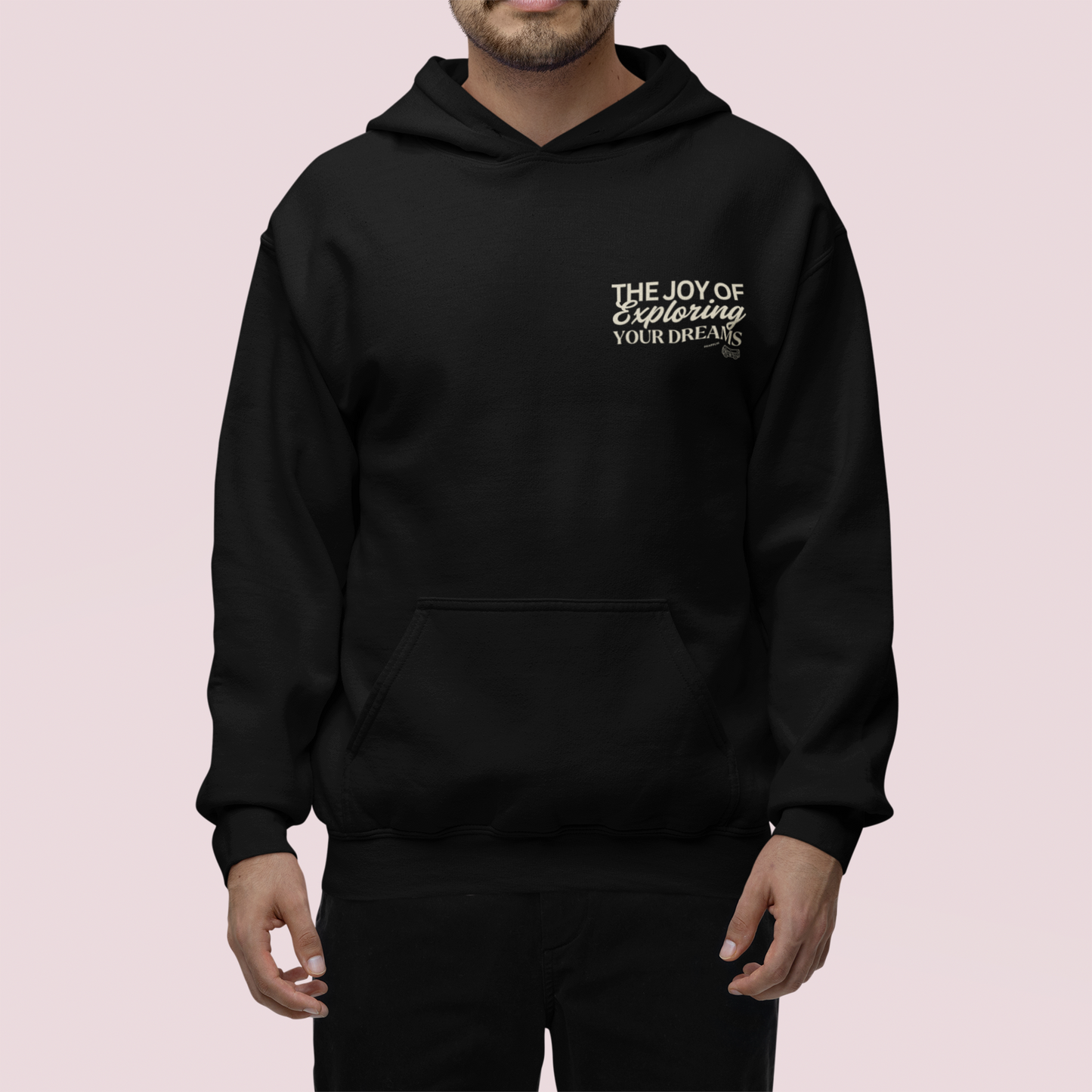 Exploring Black Regular Back Typographic Printed Hoodie